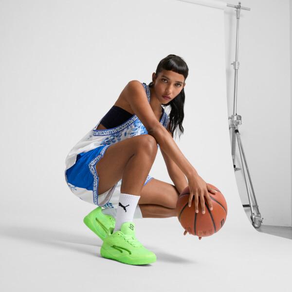 PUMA STEWIE x TEAM Stewie 3 Women's Basketball Shoes in Green Glare/Galactic Grey Product Image