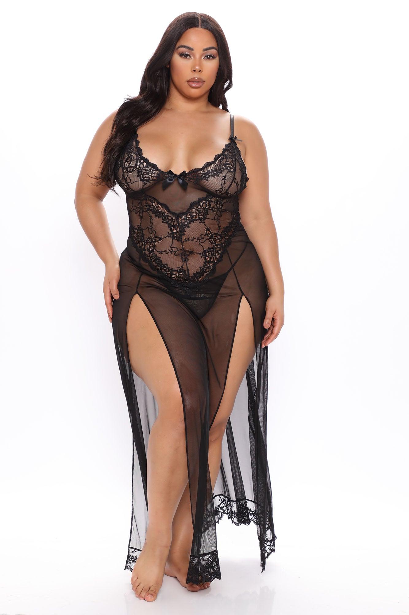Best You Ever Had Lace Sleep Gown - Black Product Image