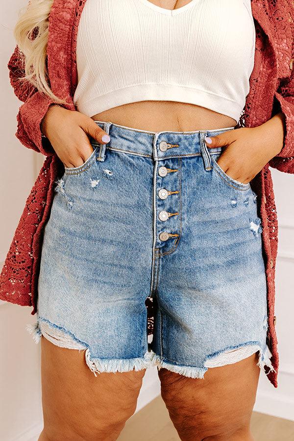 Judy Blue Maribel High Waist Distressed Shorts Curves Product Image