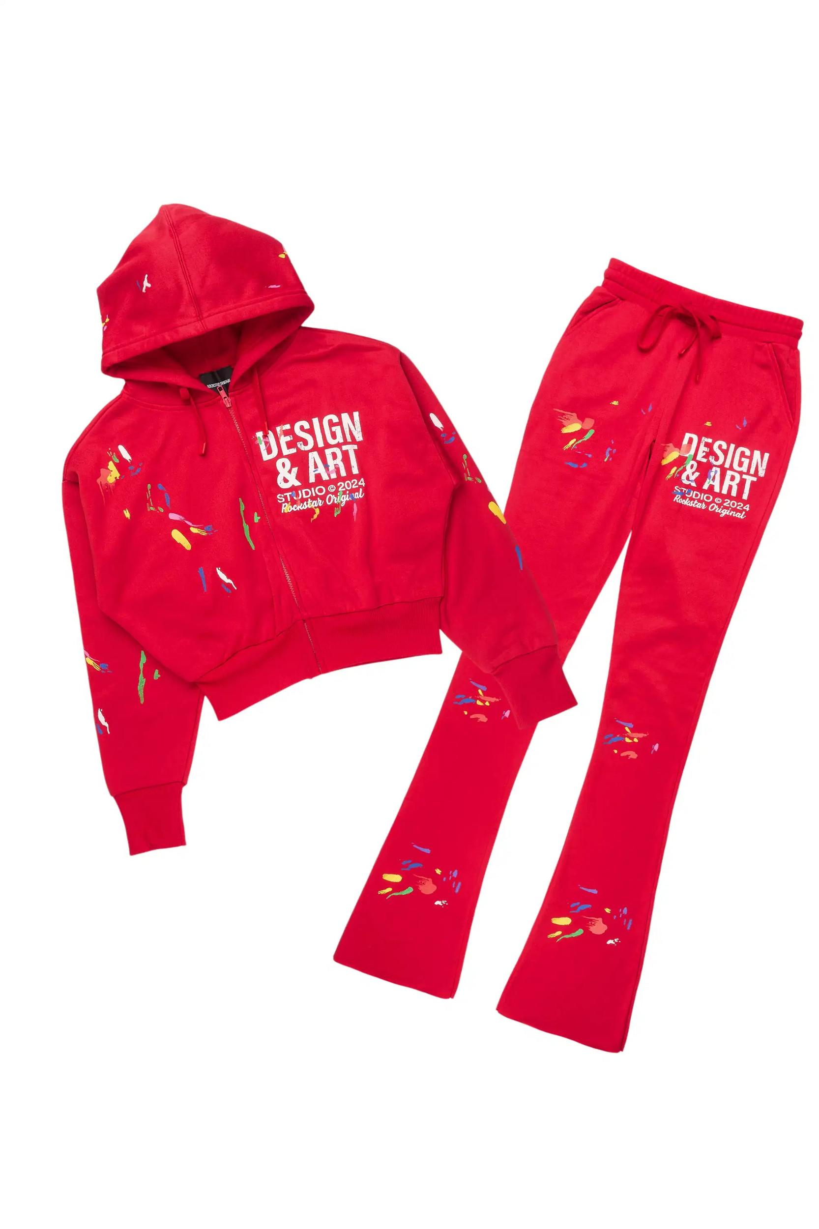 Kristiane Red Crop Super Stacked Trackset Female Product Image