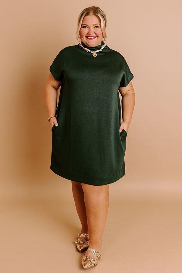 City Sleek Mini Dress in Hunter Green Curves Product Image