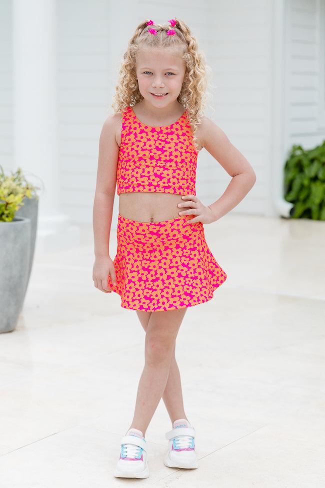 Kid's Miles Ahead in Floral Flair Crop Tank Bra Top FINAL SALE Product Image