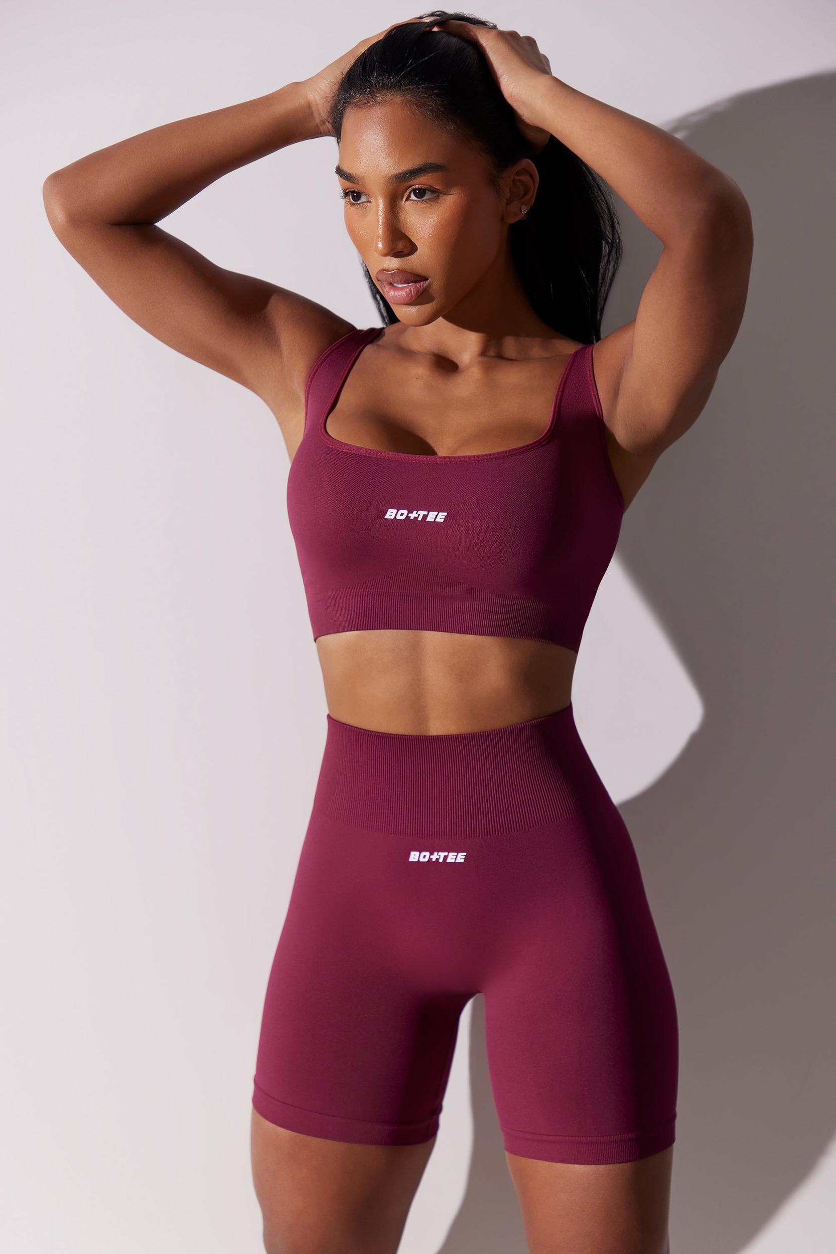 High Waist Super Sculpt Biker Shorts in Plum Female Product Image