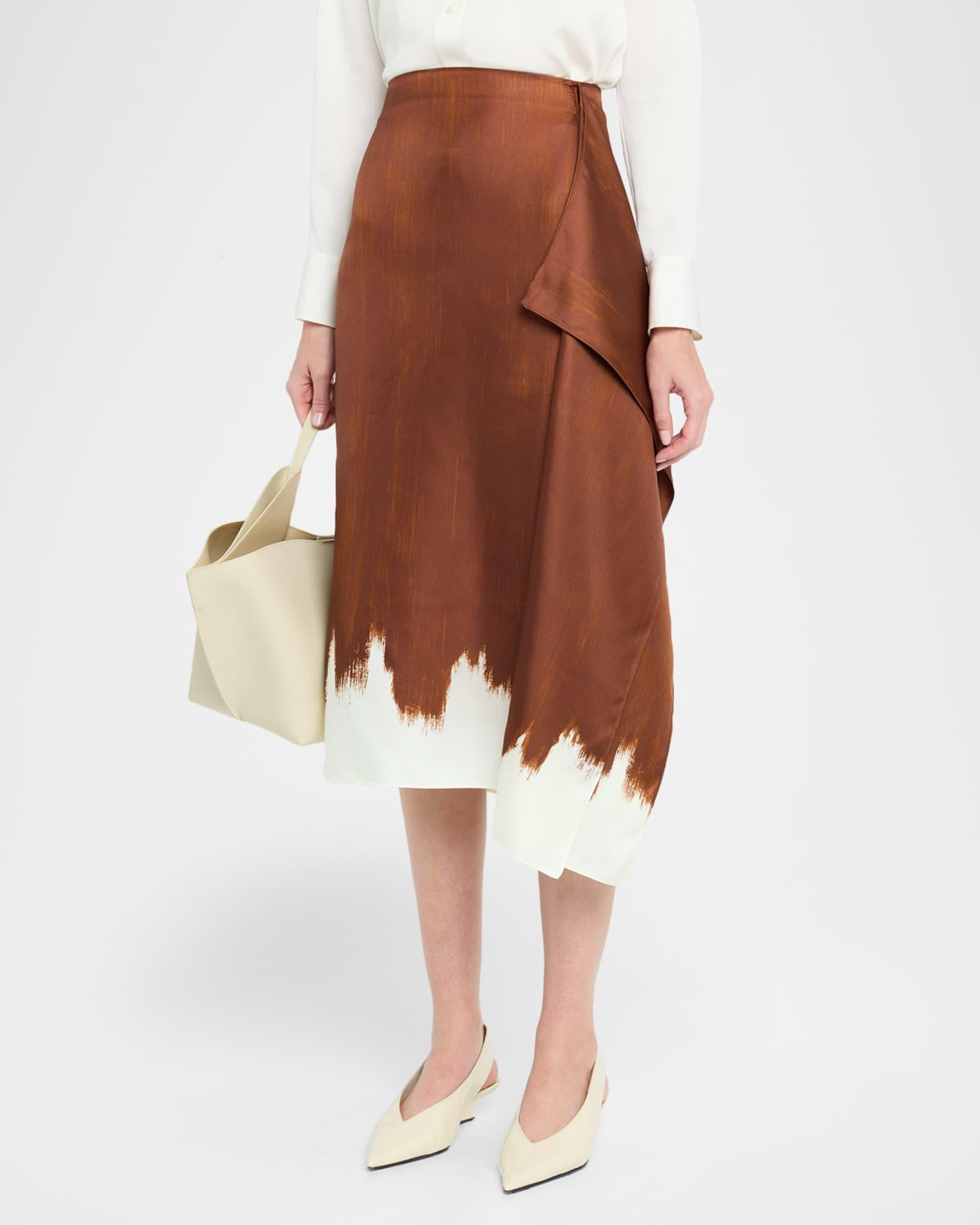 Amery Double Printed Silk Twill Skirt Product Image