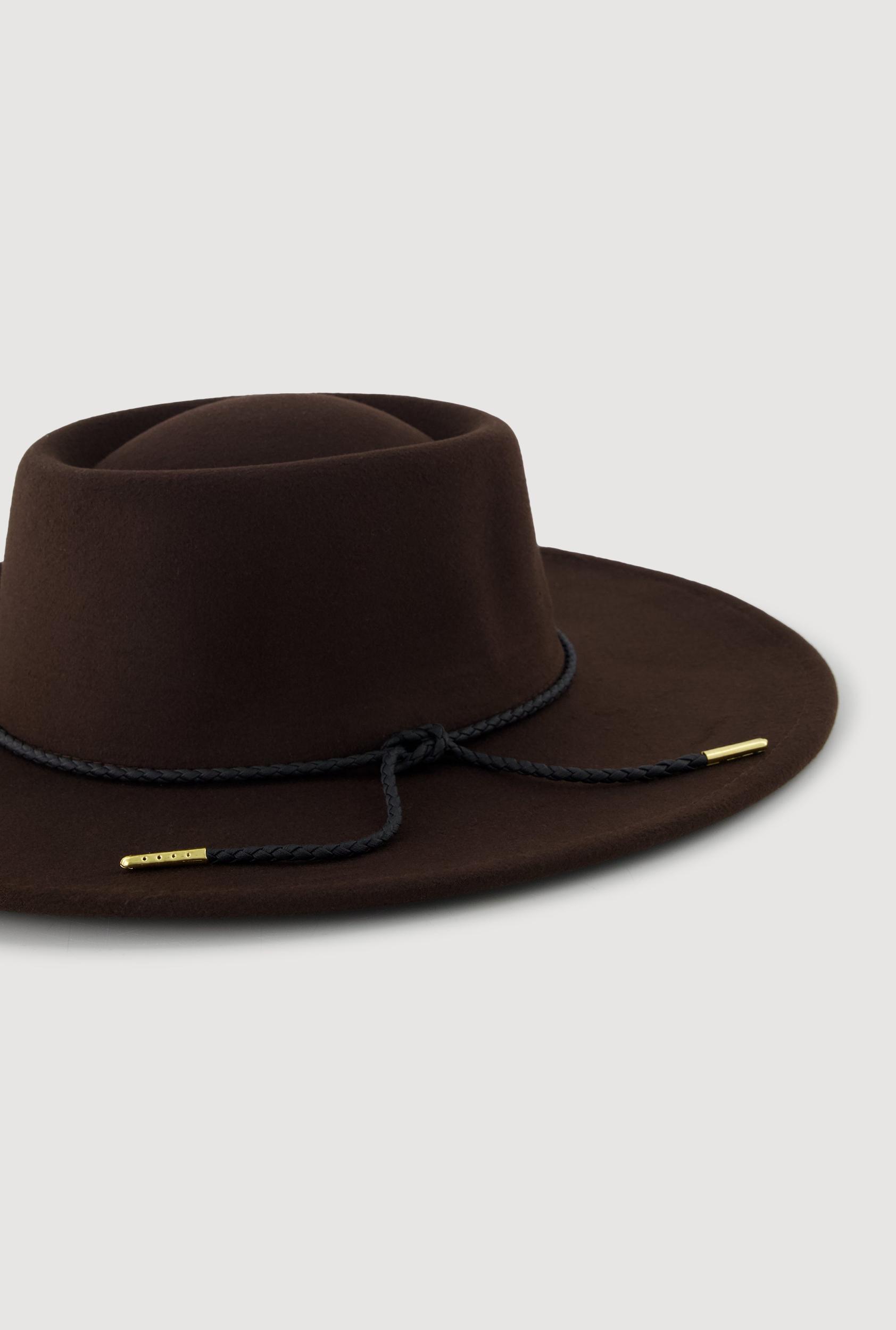 Faux Suede Braided Cord Detail Panama Hat Female Product Image