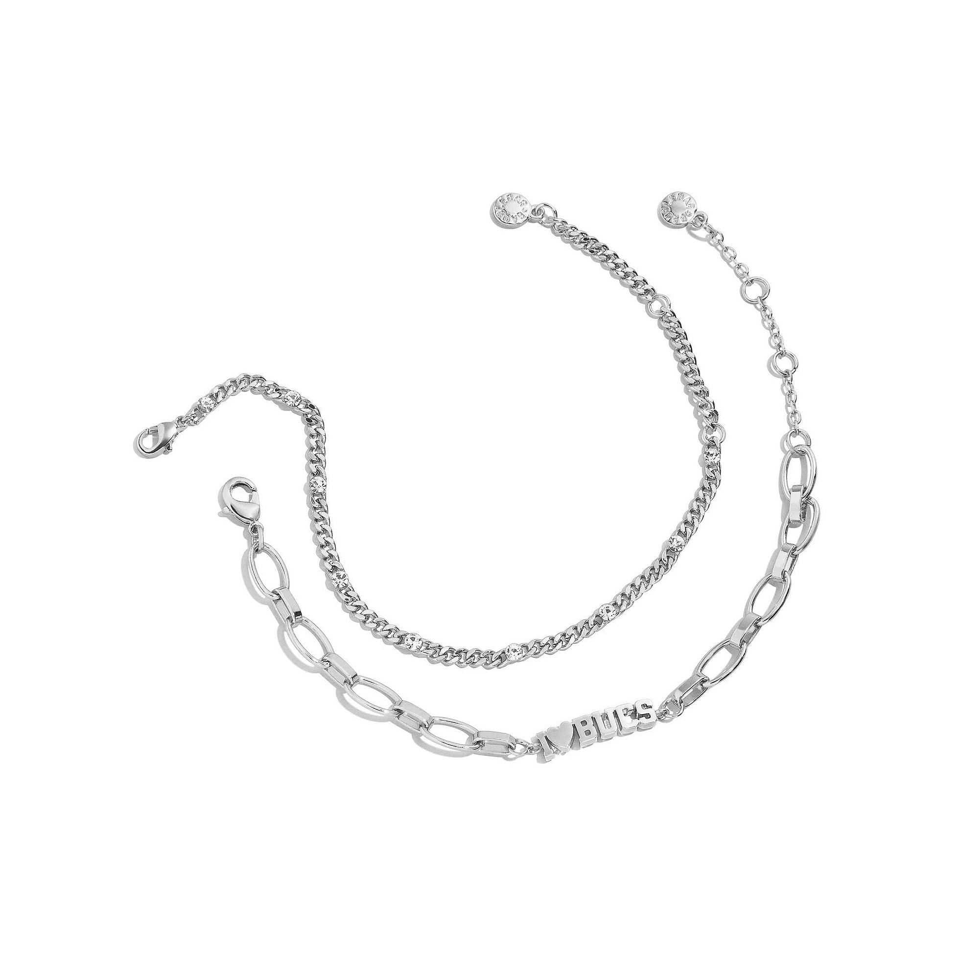 WEAR by Erin Andrews x Baublebar Silver Tampa Bay Buccaneers Linear Bracelet Set, Women's Product Image