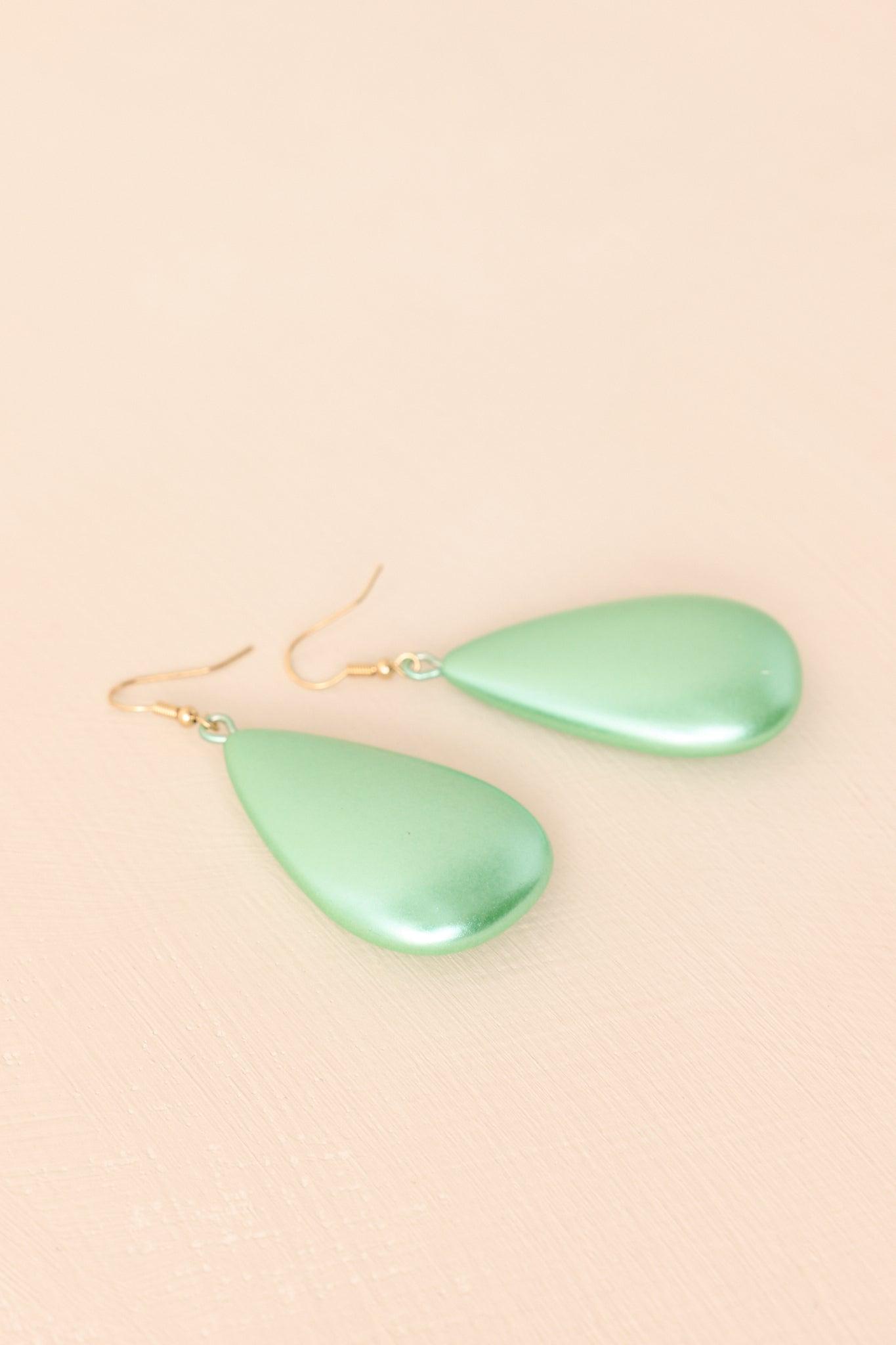 Pure Joy Mint Oval Drop Earrings Product Image