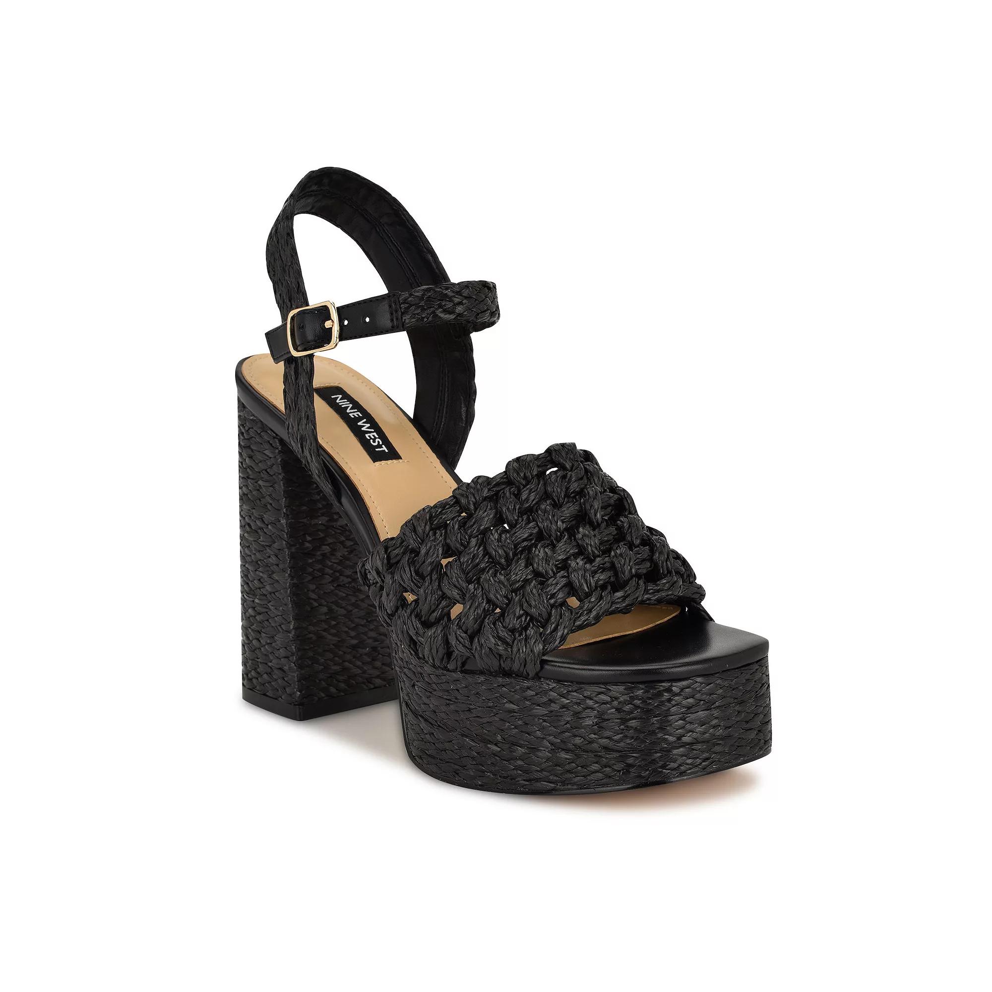 Nine West Women's Vadyn Block Heel Dress Sandals, Size: 7.5, Black Product Image