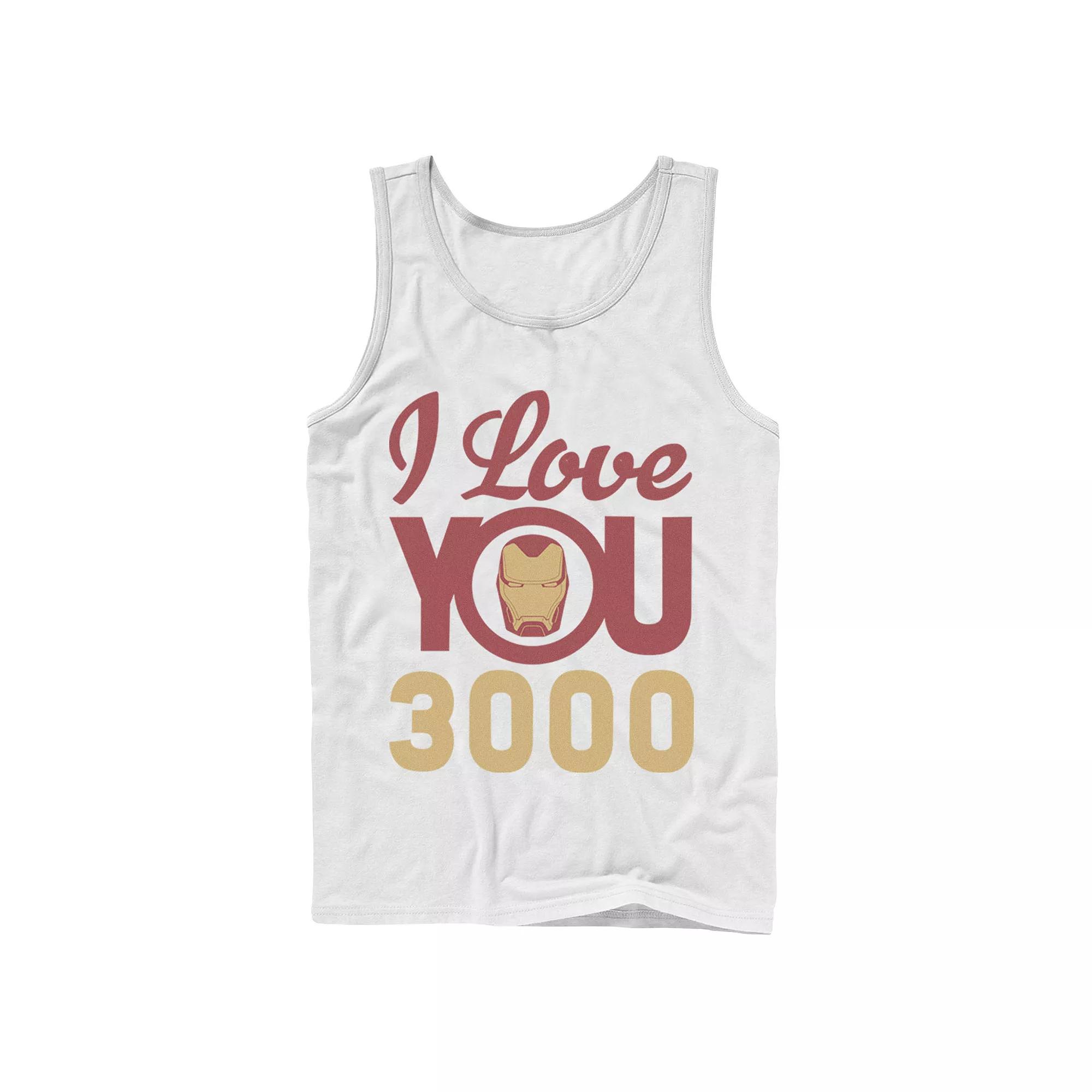 Men's Marvel Avengers Endgame Iron Man "I Love You 3000" Helmet Logo Tank Top,  Product Image