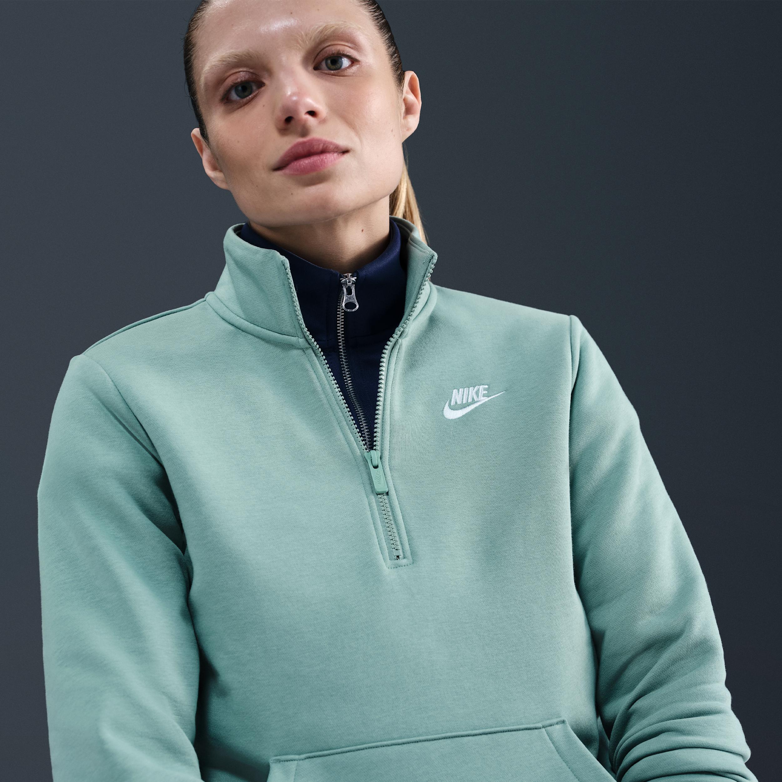 Womens Nike Sportswear Club Fleece 1/2-Zip Sweatshirt | DQ5838-214 Product Image
