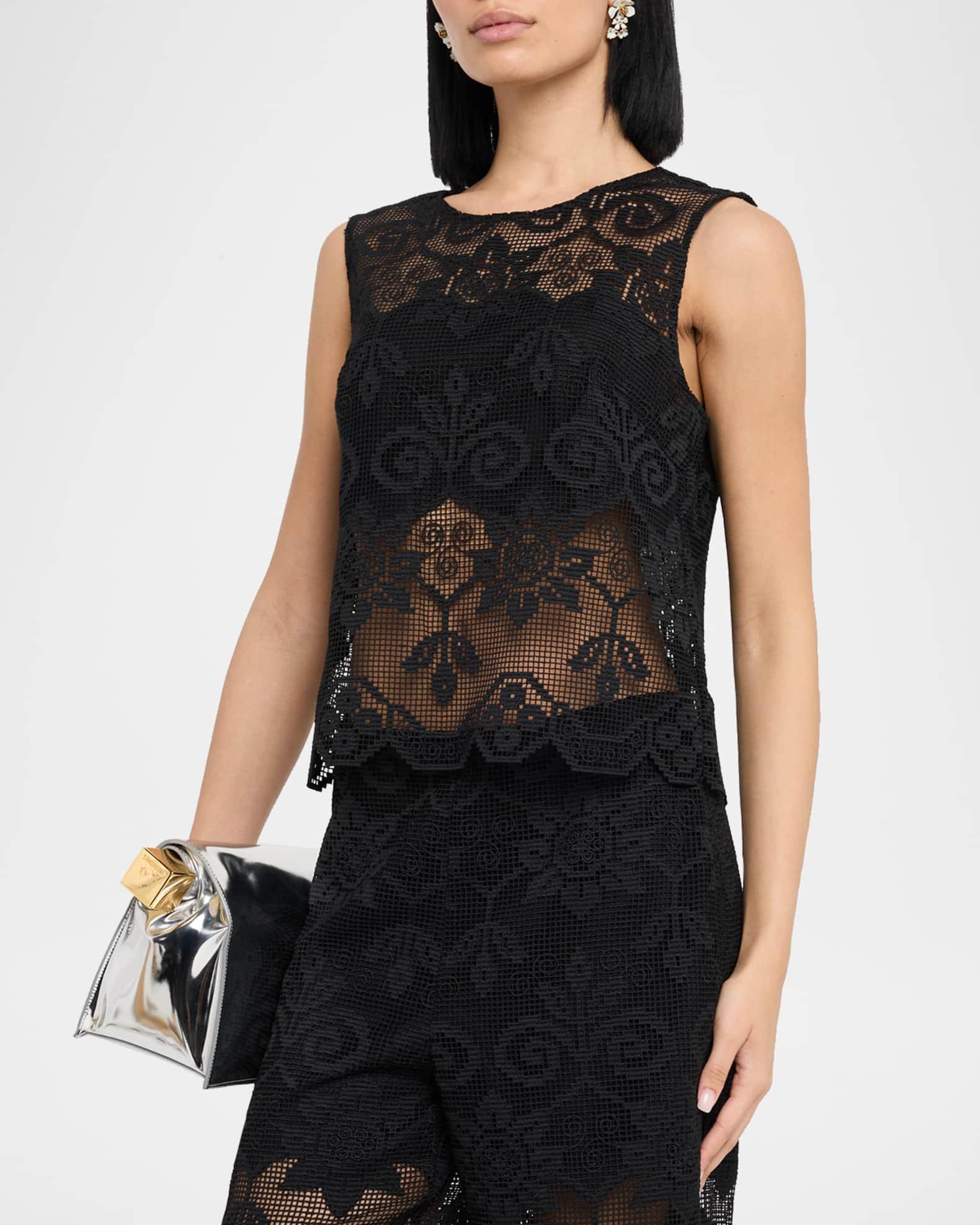 Shelly Scalloped Pixel Floral Lace Blouse Product Image