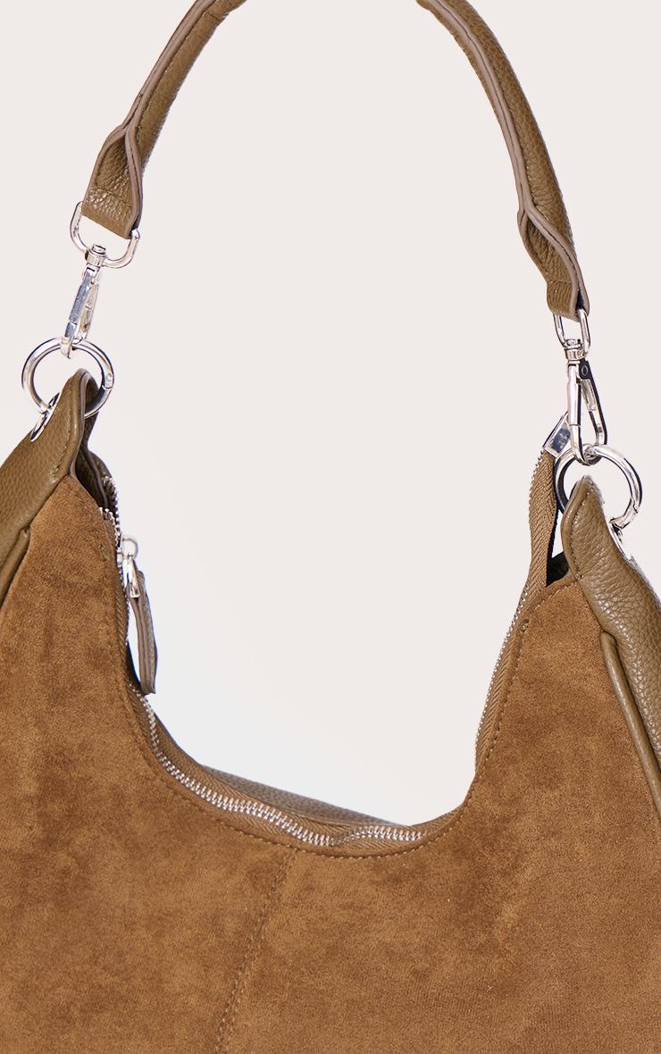 Khaki Oversized Curved Shoulder Bag Product Image