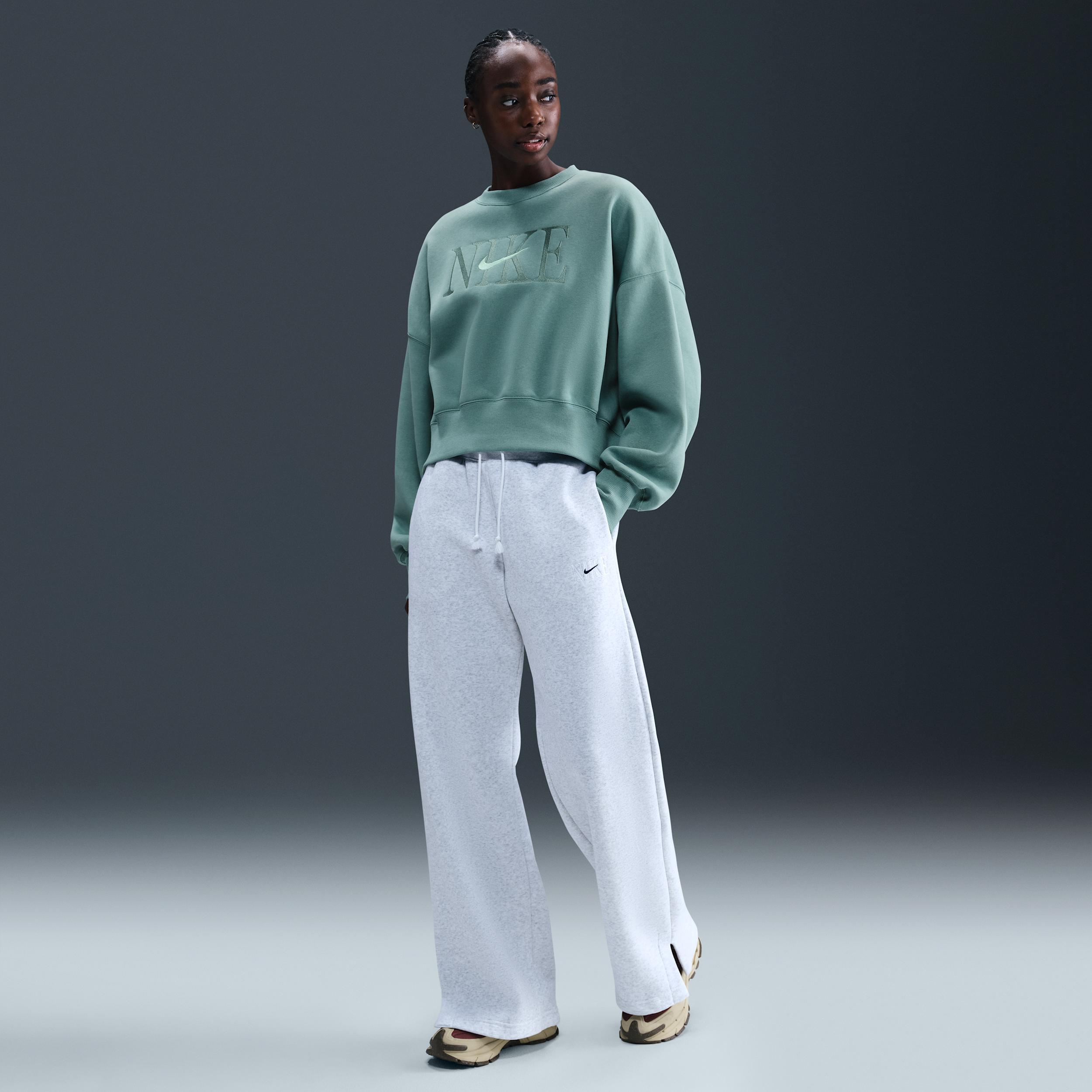 Womens Nike Sportswear Phoenix Fleece Oversized Crew-Neck Sweatshirt | IH7811-017 Product Image