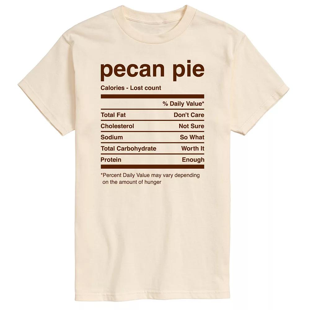 Men's Pecan Pie Nutritional Facts Graphic Tee,  Product Image