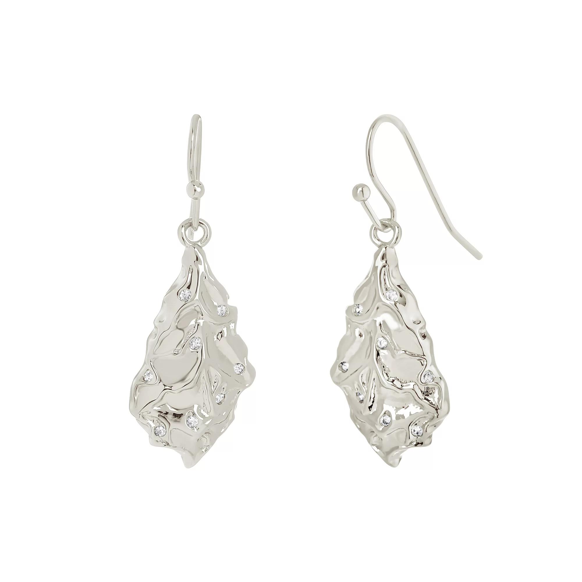 MC Collective Cubic Zirconia Molten Dangle Earrings, Women's, Silver Tone Product Image