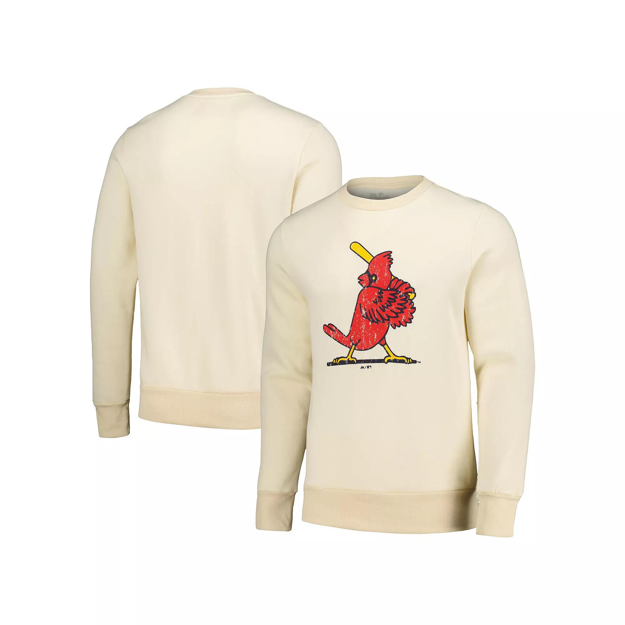 Men's Majestic Threads Oatmeal St. Louis Cardinals Fleece Pullover Sweatshirt, Size: 2XL, Team Product Image