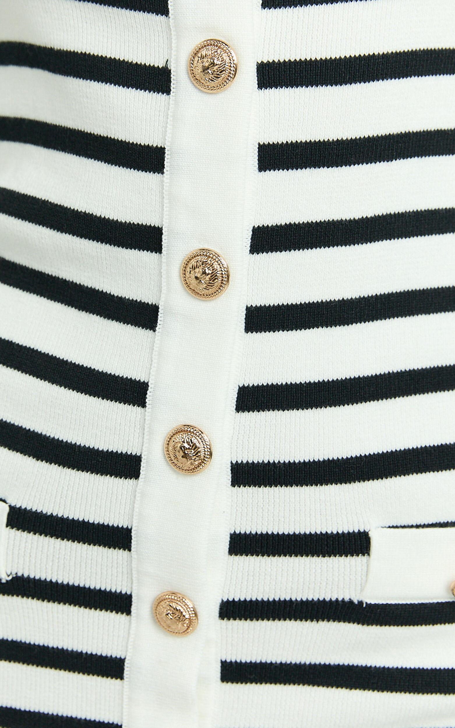 Amber Mini Dress - Strapless Knit Stripe Bodycon Dress in White/Black Product Image