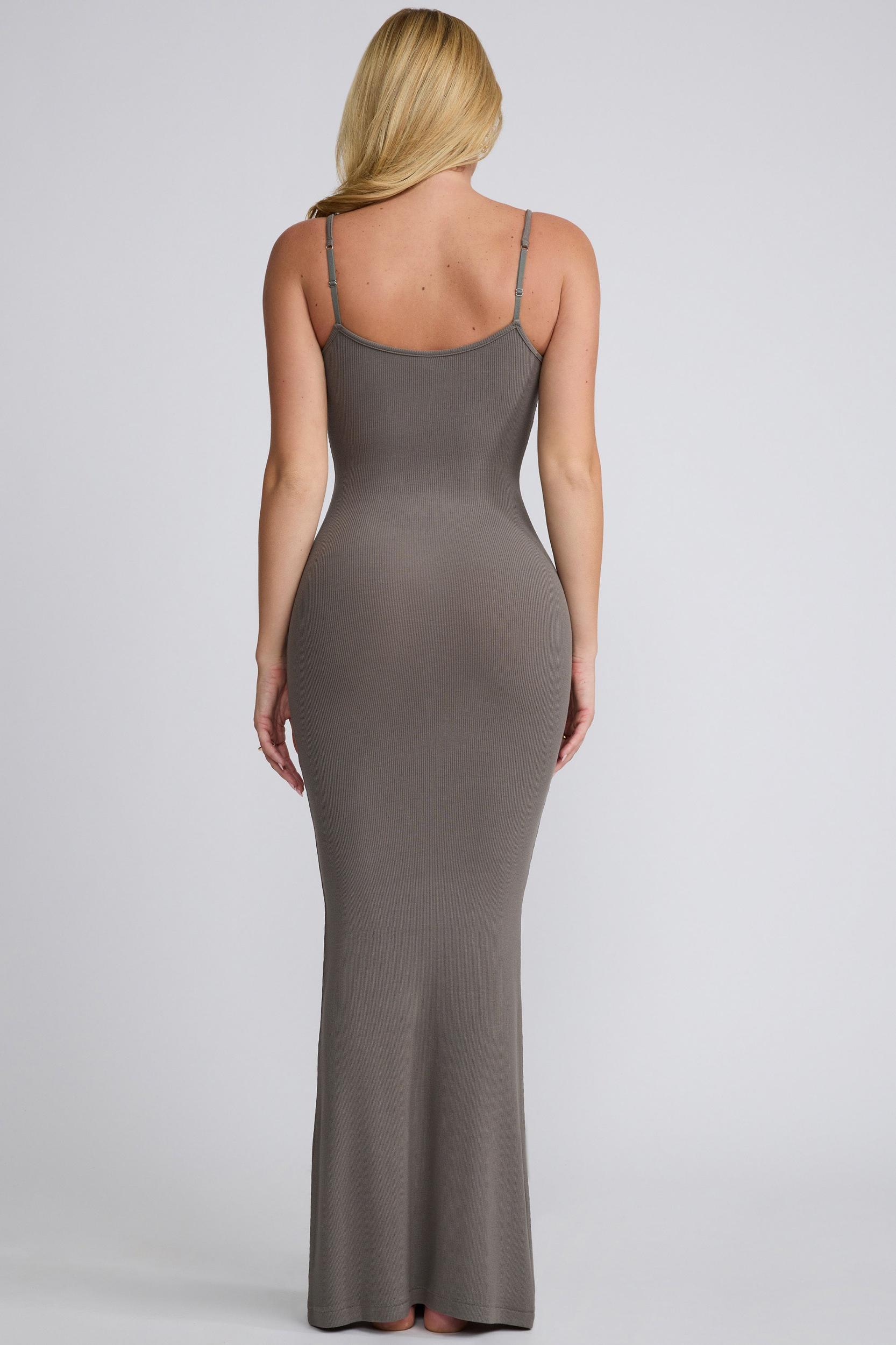 Modal Scoop-Neck Maxi Dress in Grey Female Product Image