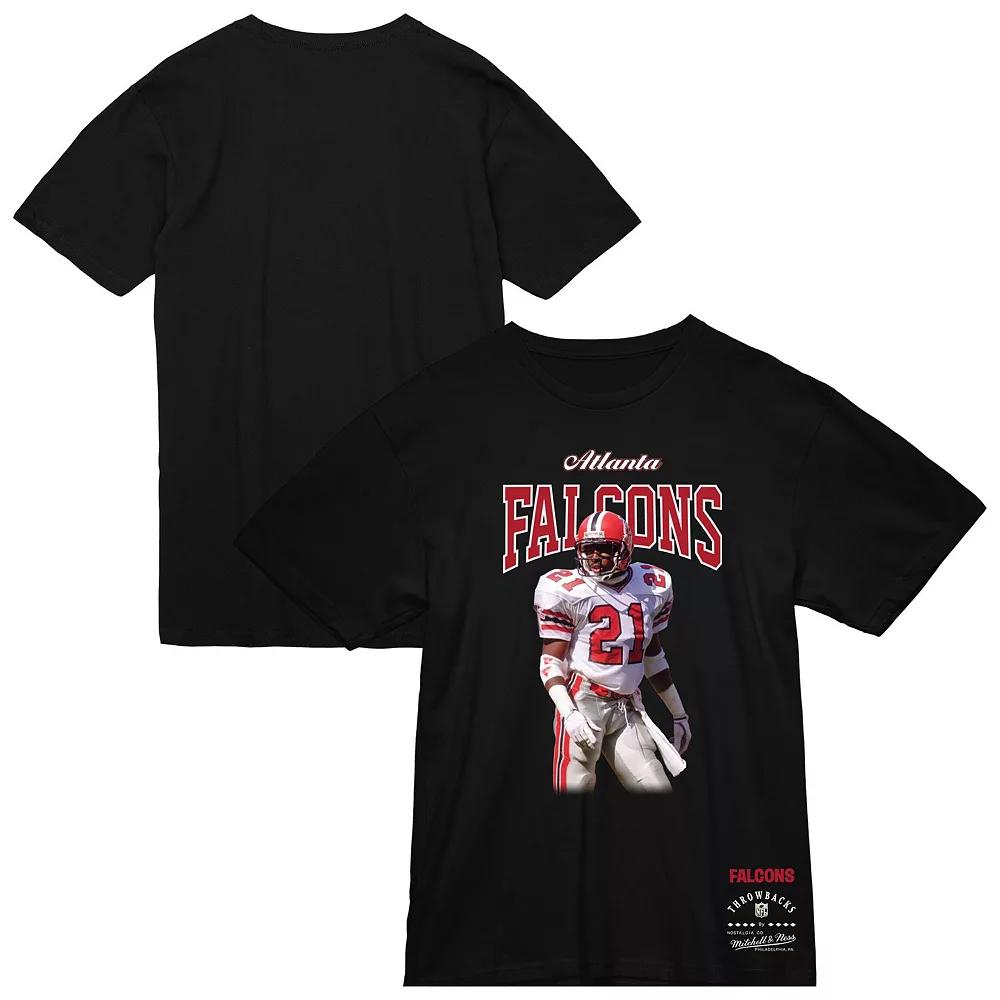Men's Mitchell & Ness Deion Sanders Black Atlanta Falcons Sideline Retired Player T-Shirt,  Product Image