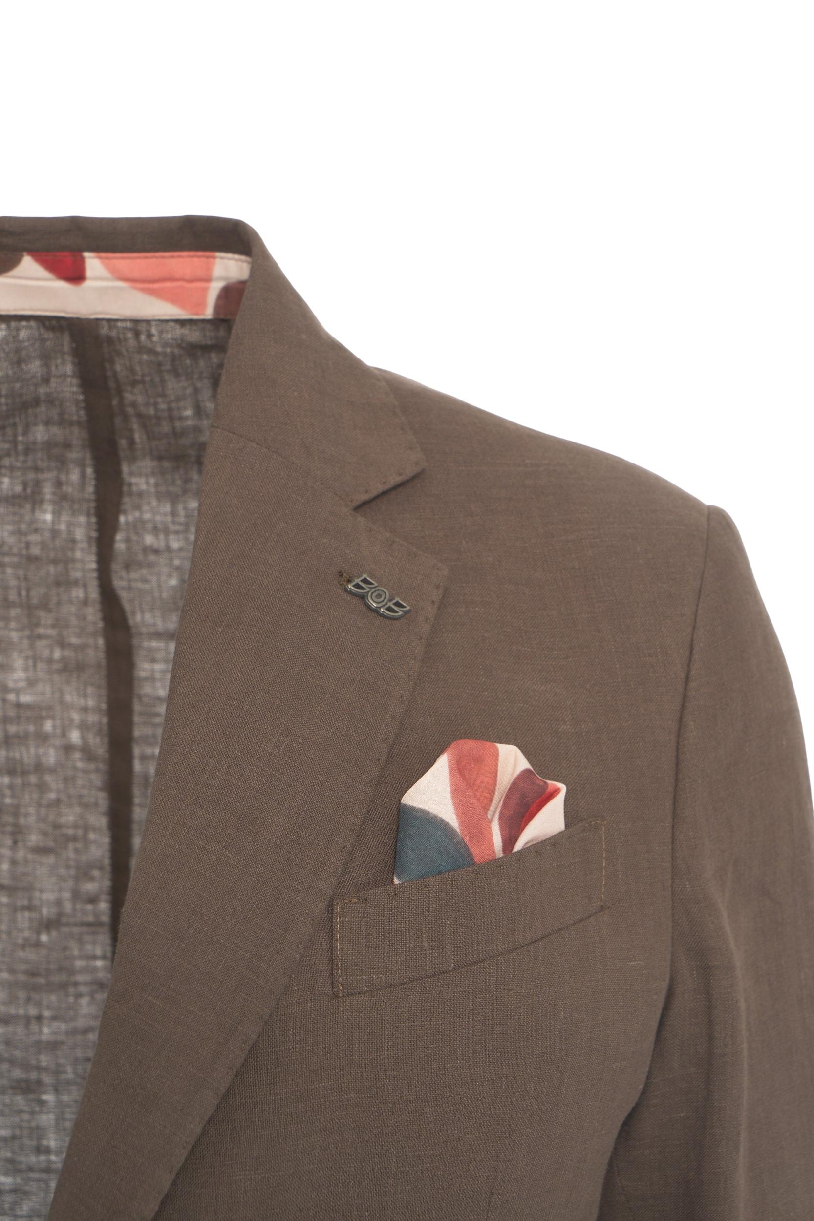 Single-breasted suit in linen Product Image