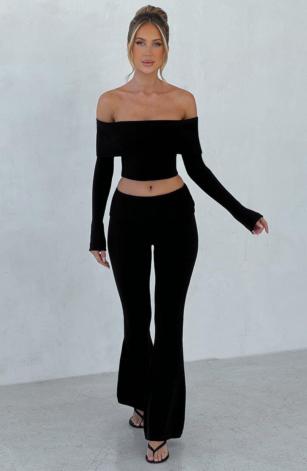 Portia Knit Pants - Black Product Image