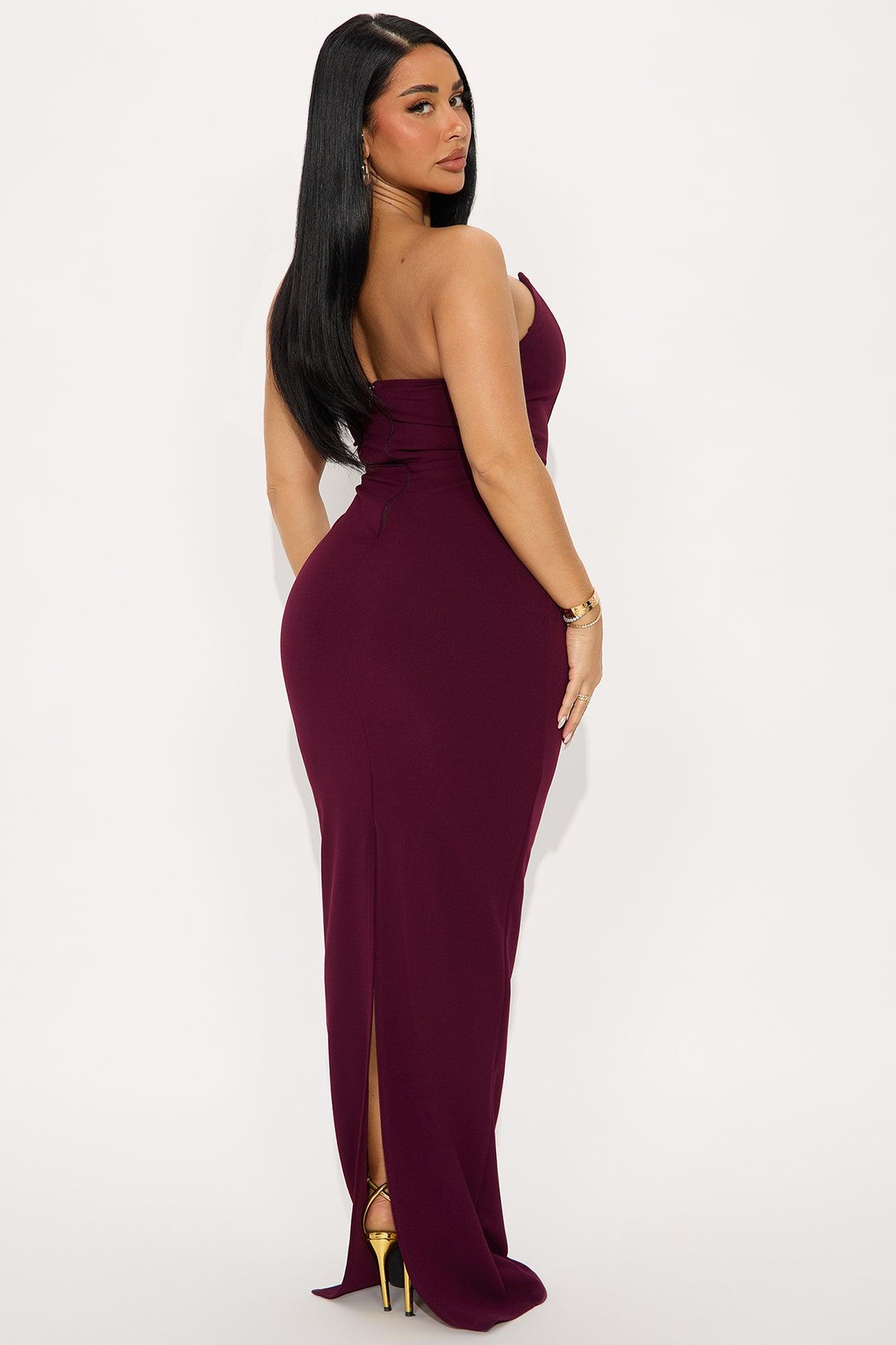 Heart Eyes Embellished Maxi Gown - Plum Female Product Image