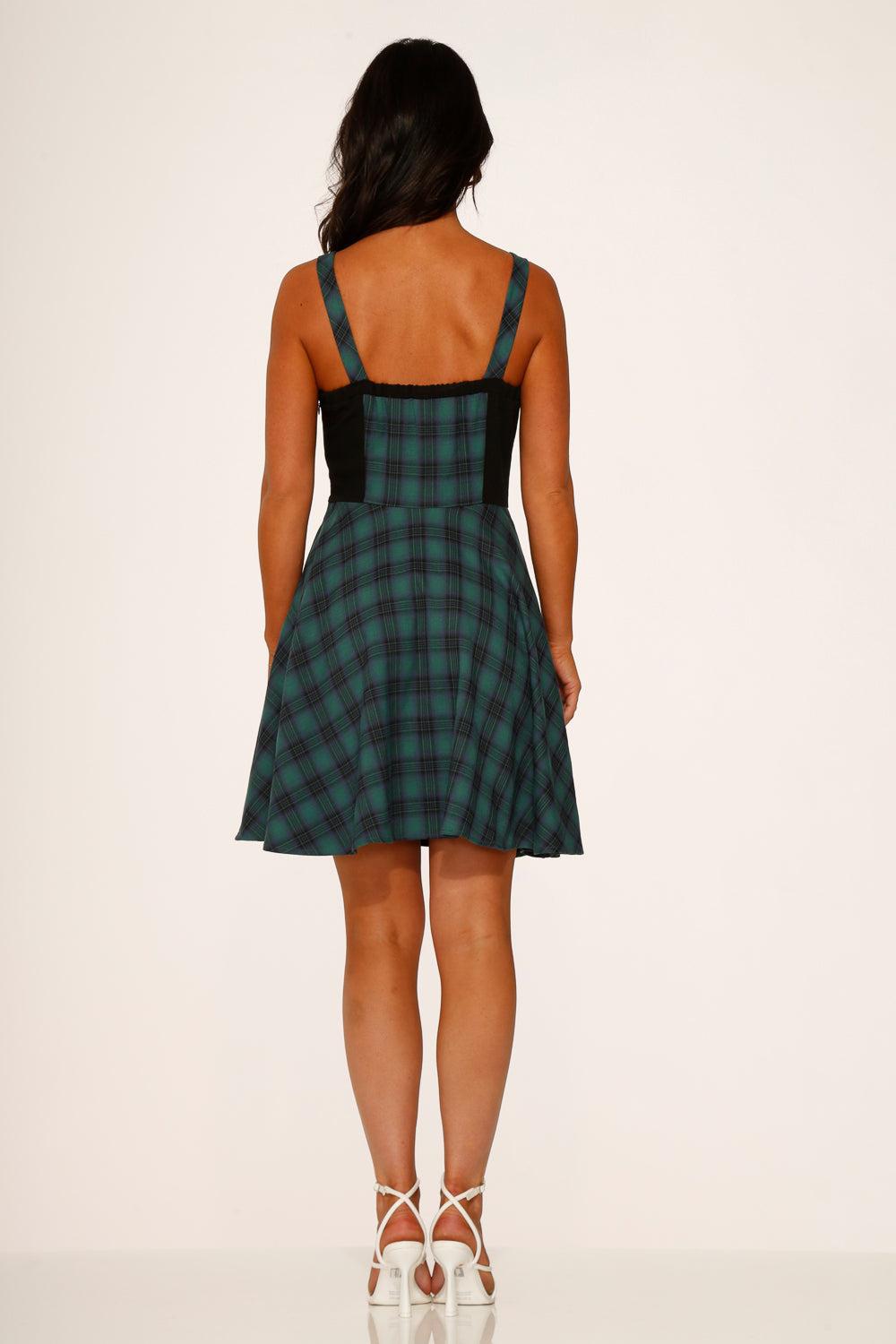 Green Plaid Swing Dress Product Image
