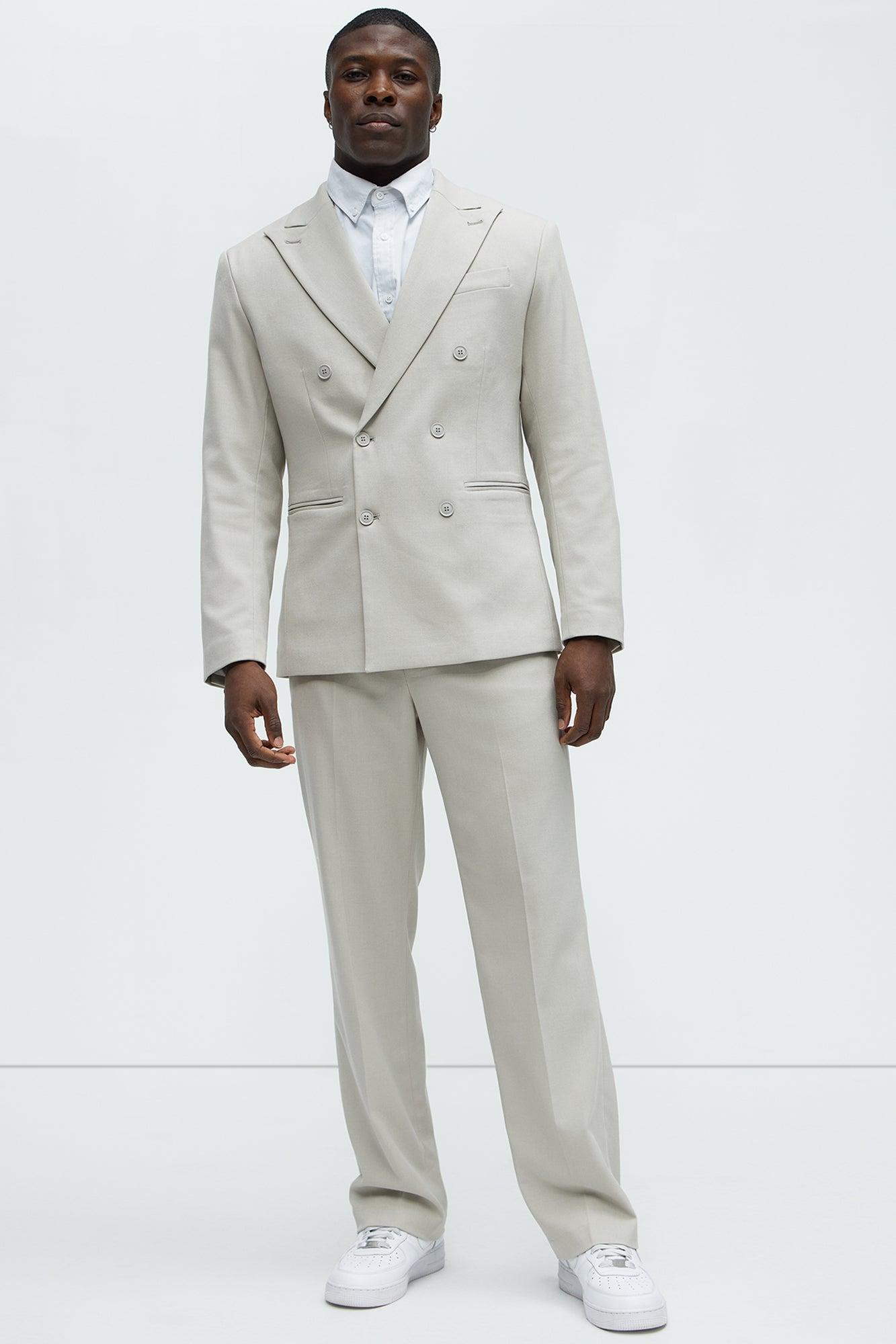 High Peak Straight Suit Trouser - Taupe Product Image