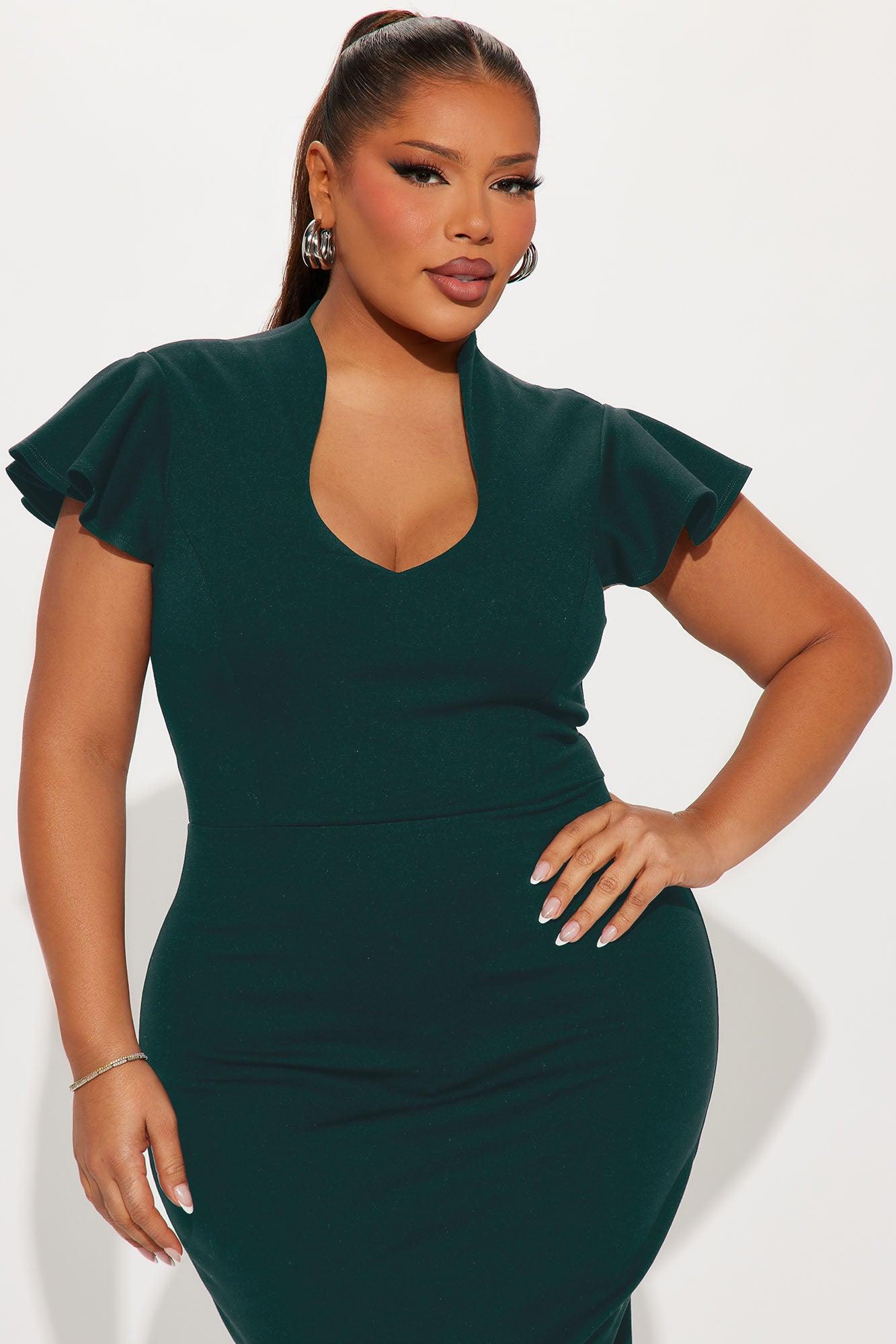 Business Babe Ponte Midi Dress - Hunter Product Image