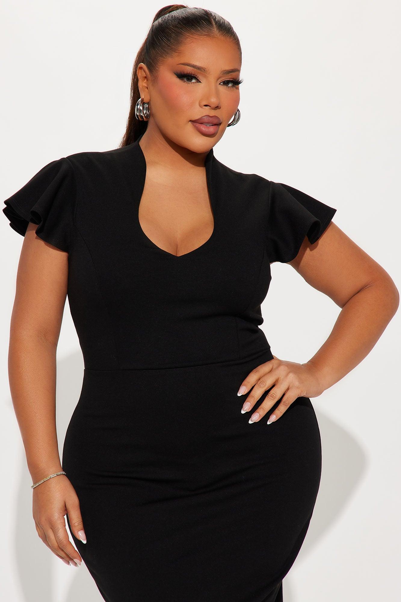 Business Babe Ponte Midi Dress - Black Product Image