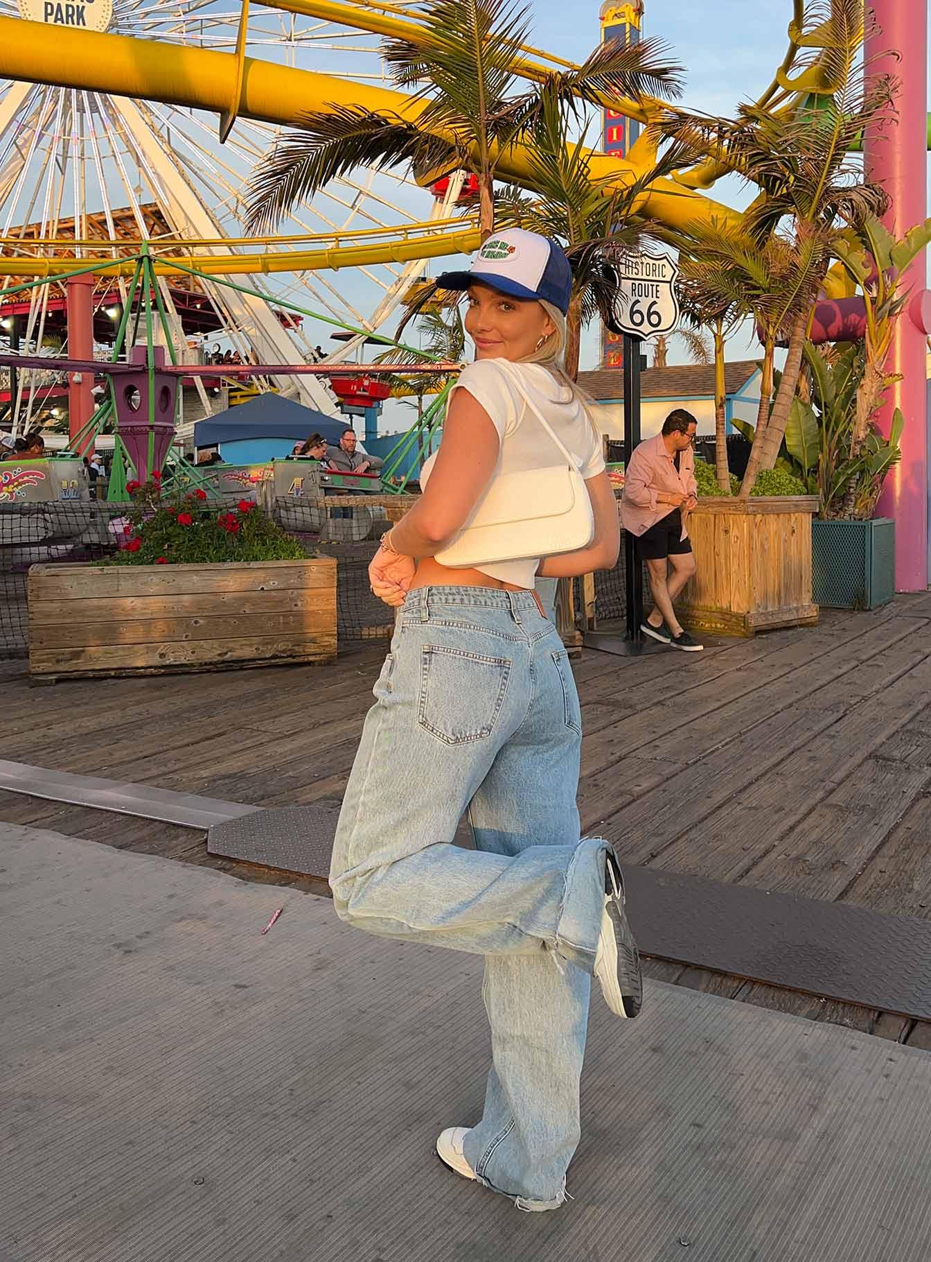 Ollie Mid Rise Straight Leg Jeans Mid Wash Denim Product Image