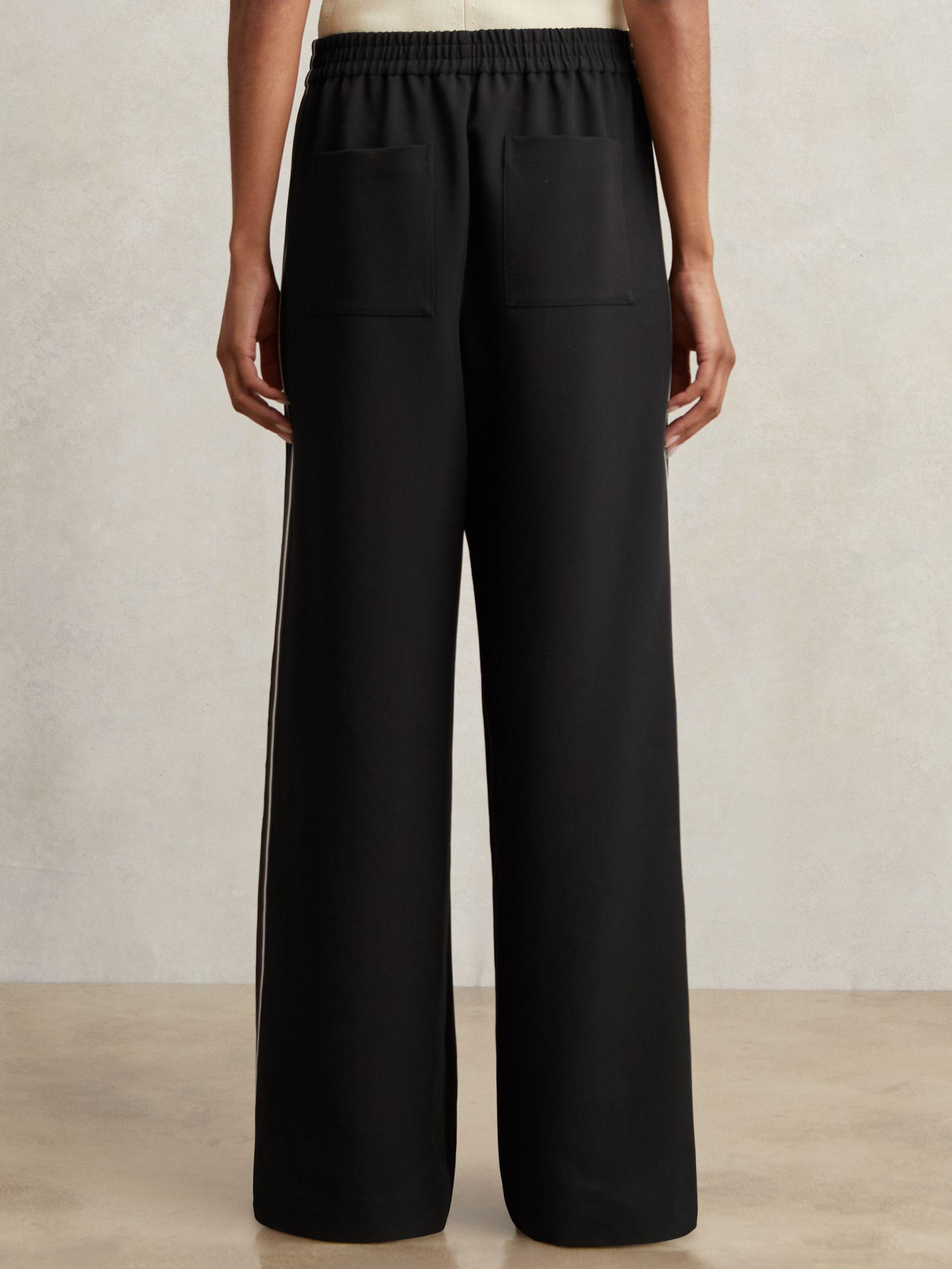 Petite Wide-Leg Elasticated-Waist Trousers in Chocolate Brown Product Image