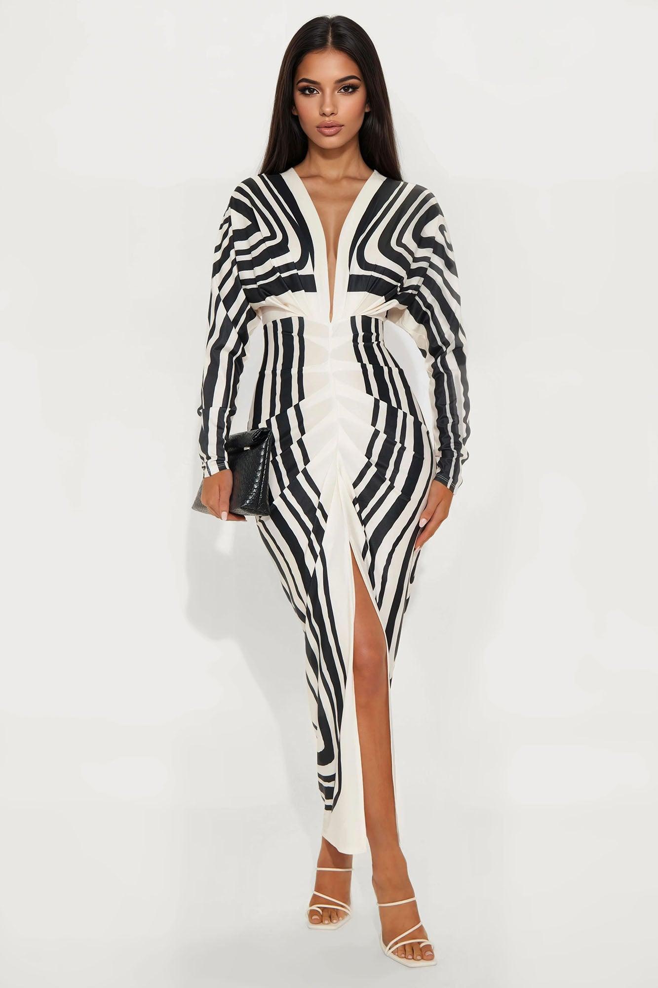 Camellia Maxi Dress - Black/White Female Product Image