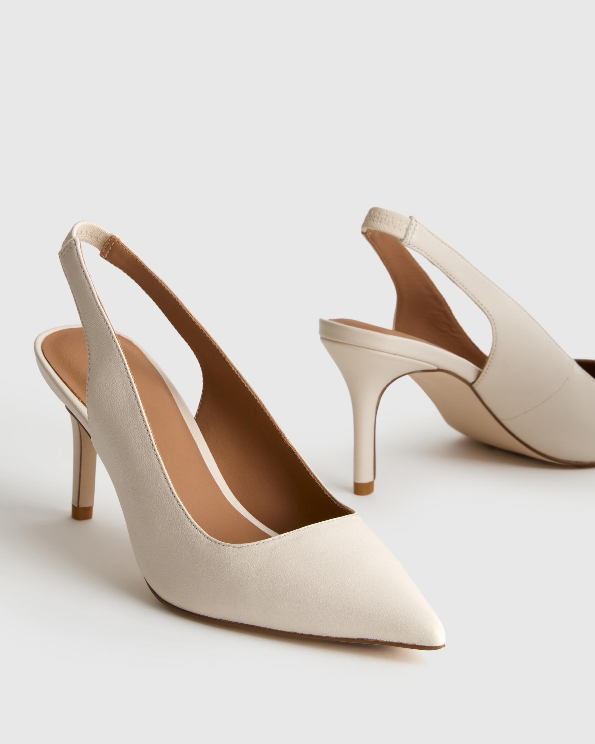 Quince | Women's Italian Leather Slingback 75mm Heel Product Image