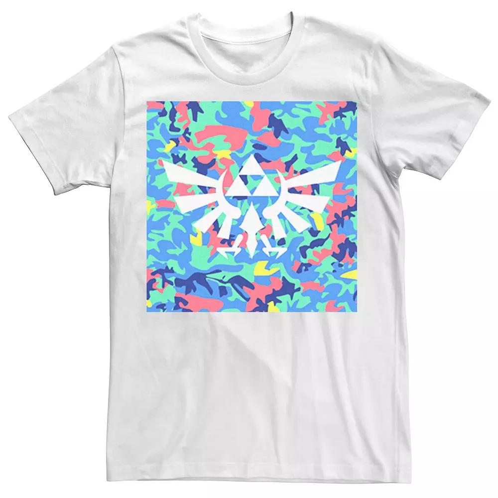 Men's Zelda Neon Camouflage Crest Tee, Size: Small, White Product Image