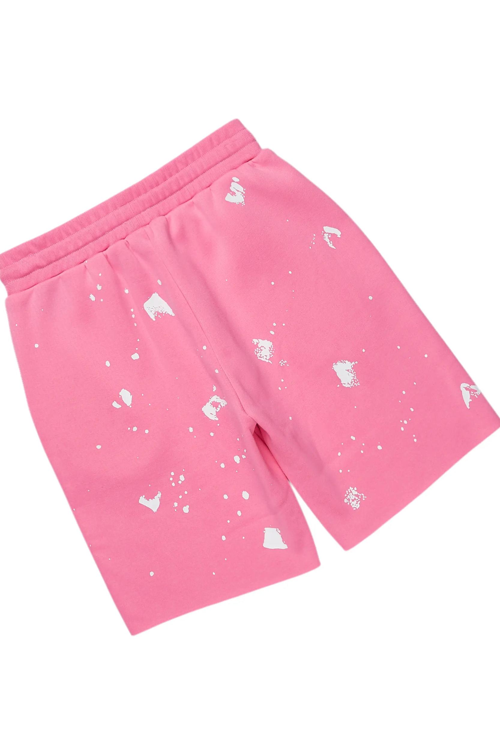 Just Between Us Bubblegum Pink Short Set Female Product Image