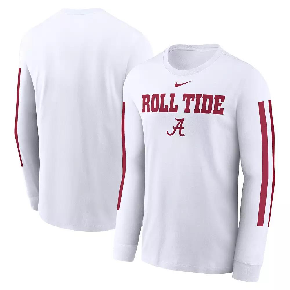 Men's Nike White Alabama Crimson Tide Local Spirit Slogan Long Sleeve T-Shirt, Size: Large Product Image