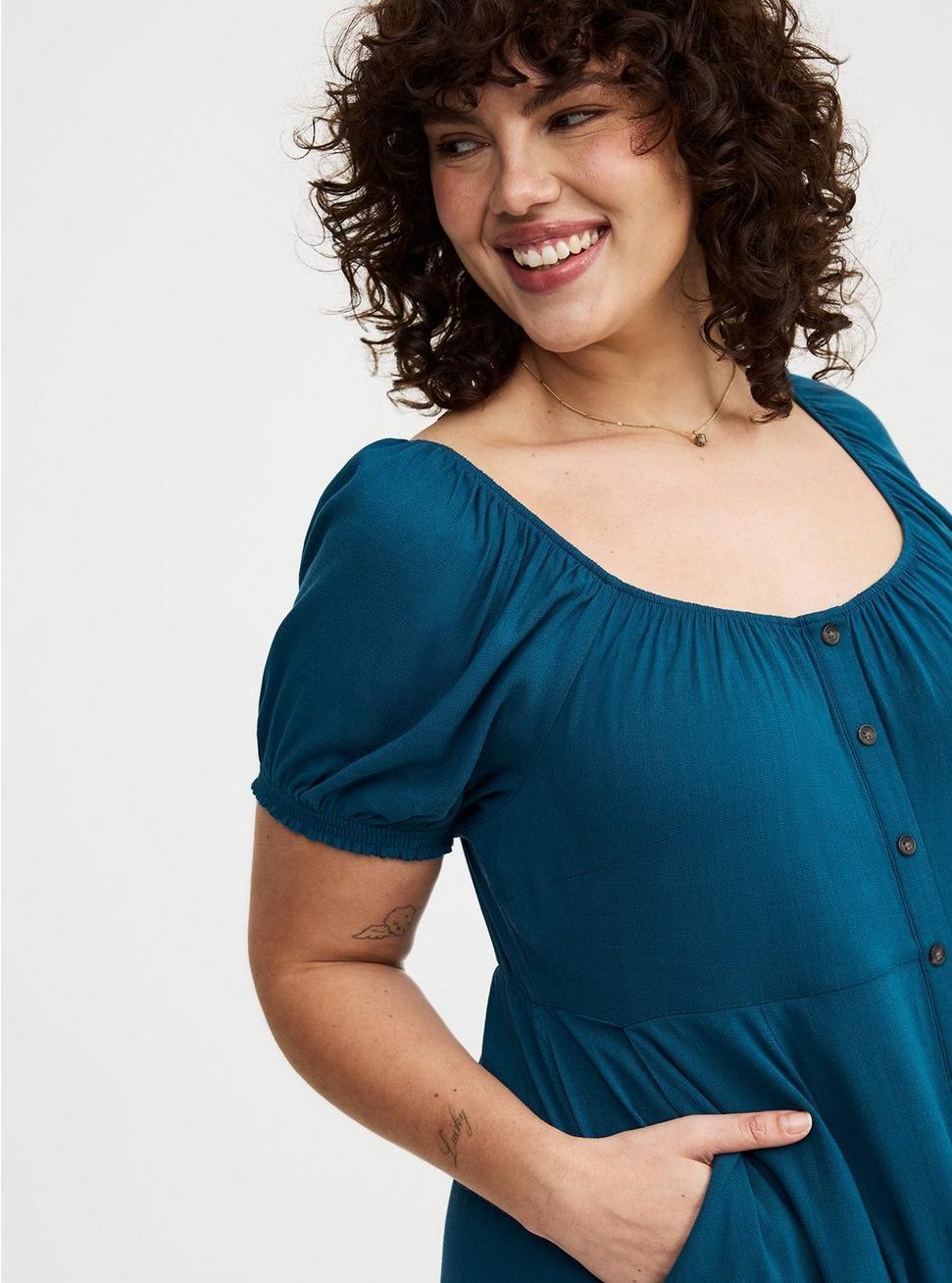 Button Front Skater Mini Dress Product Image