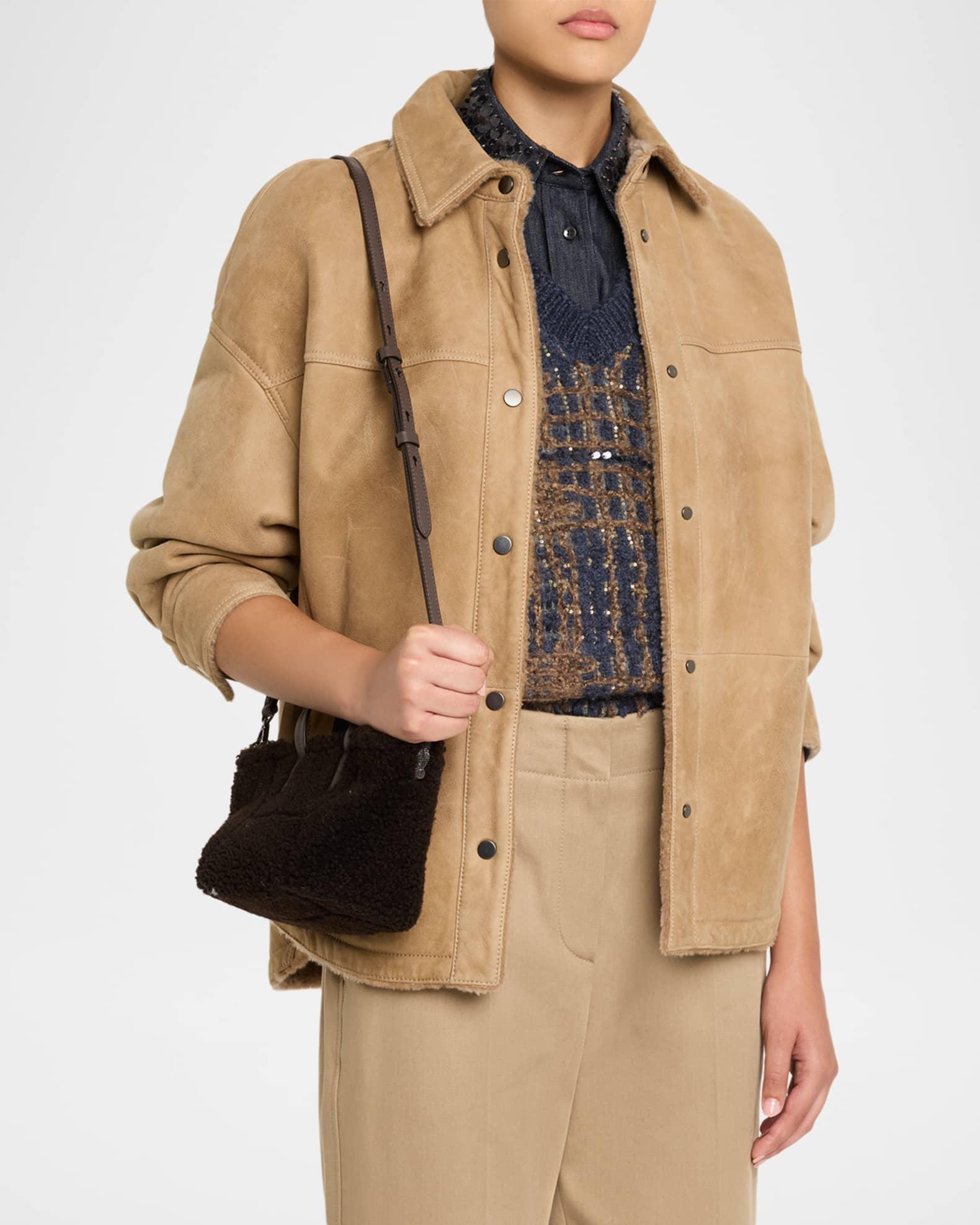 Duo Shearling Mini Shopper Tote Bag Product Image