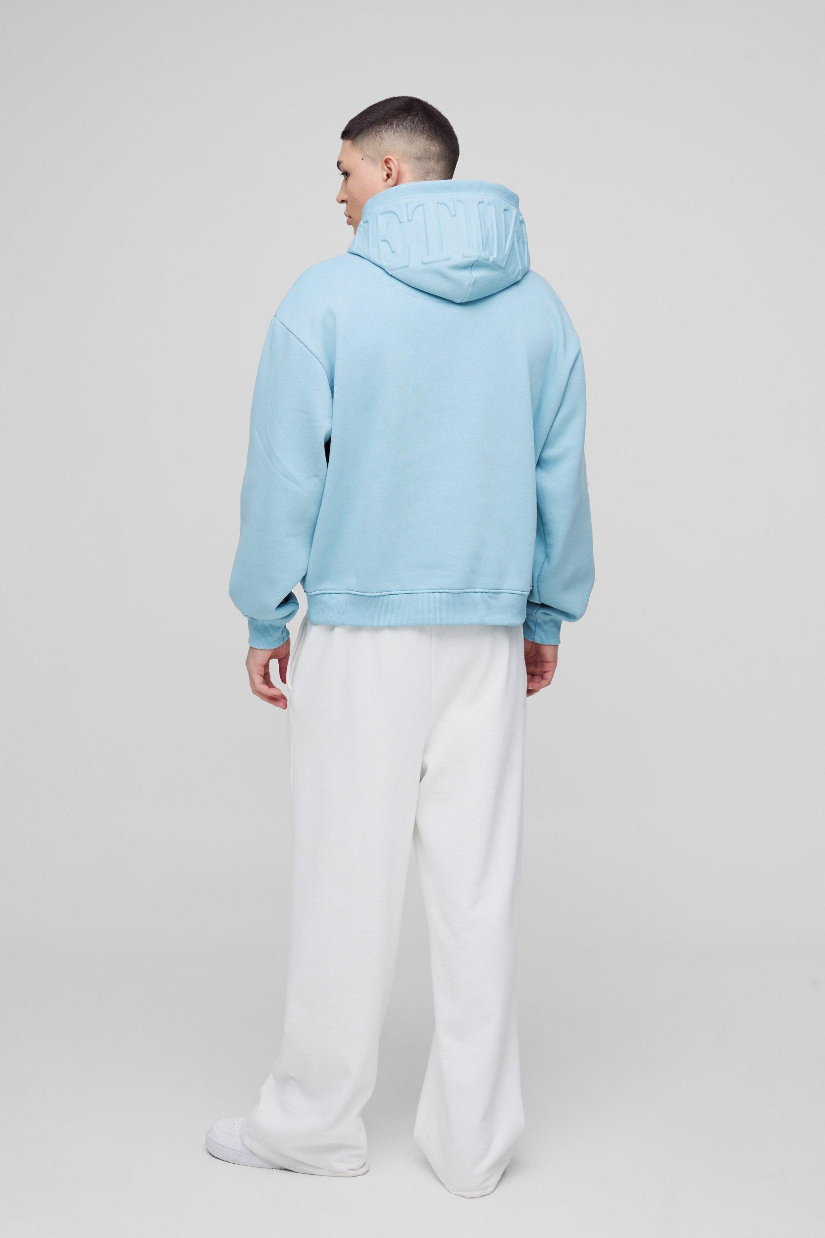 Oversized Boxy Limited Embossed Hoodie | boohooMAN USA Product Image