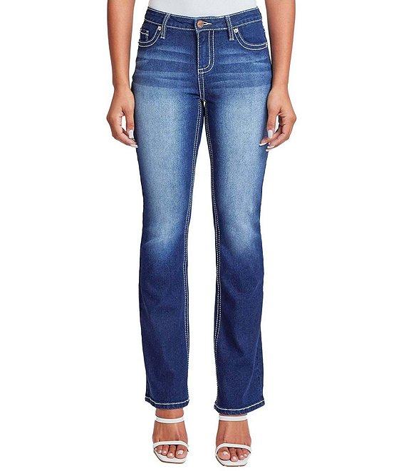 YMI Jeanswear Mid Rise Heavy Stitch Bootcut Jeans Product Image