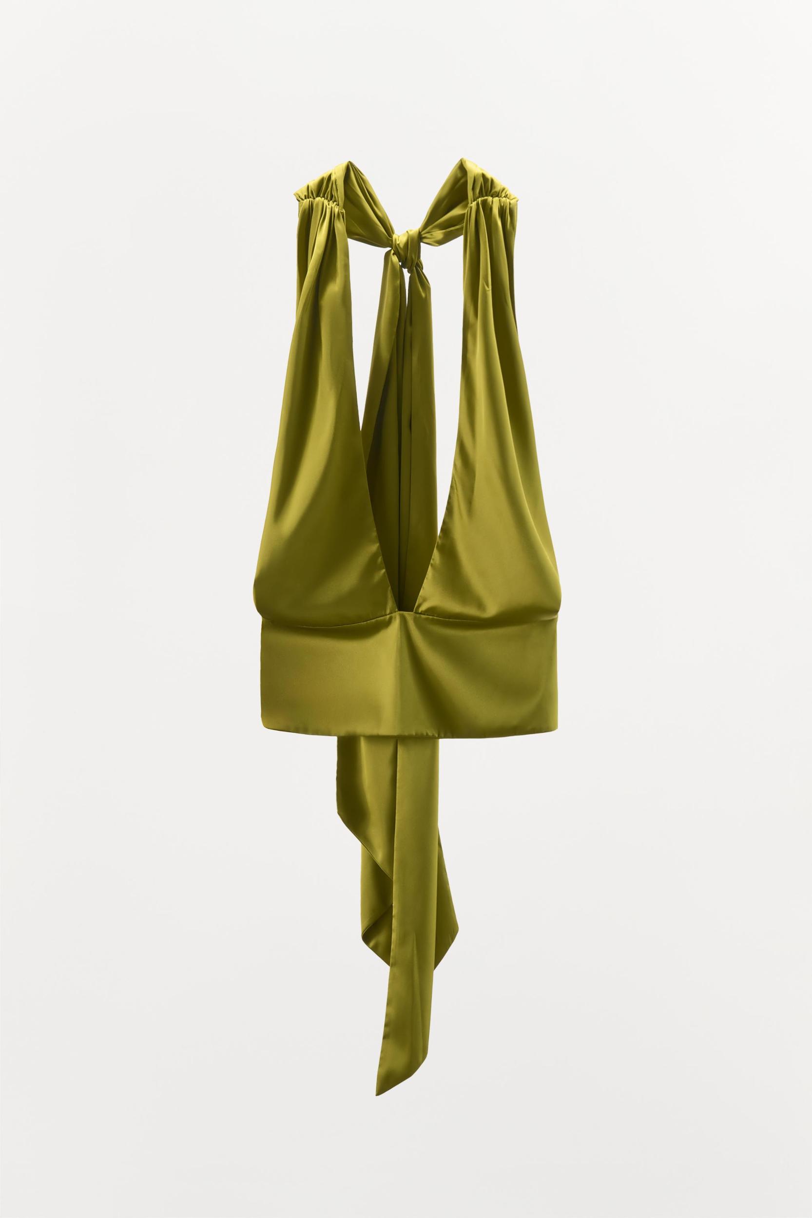 HALTER SATIN EFFECT HANDKERCHIEF TOP Product Image