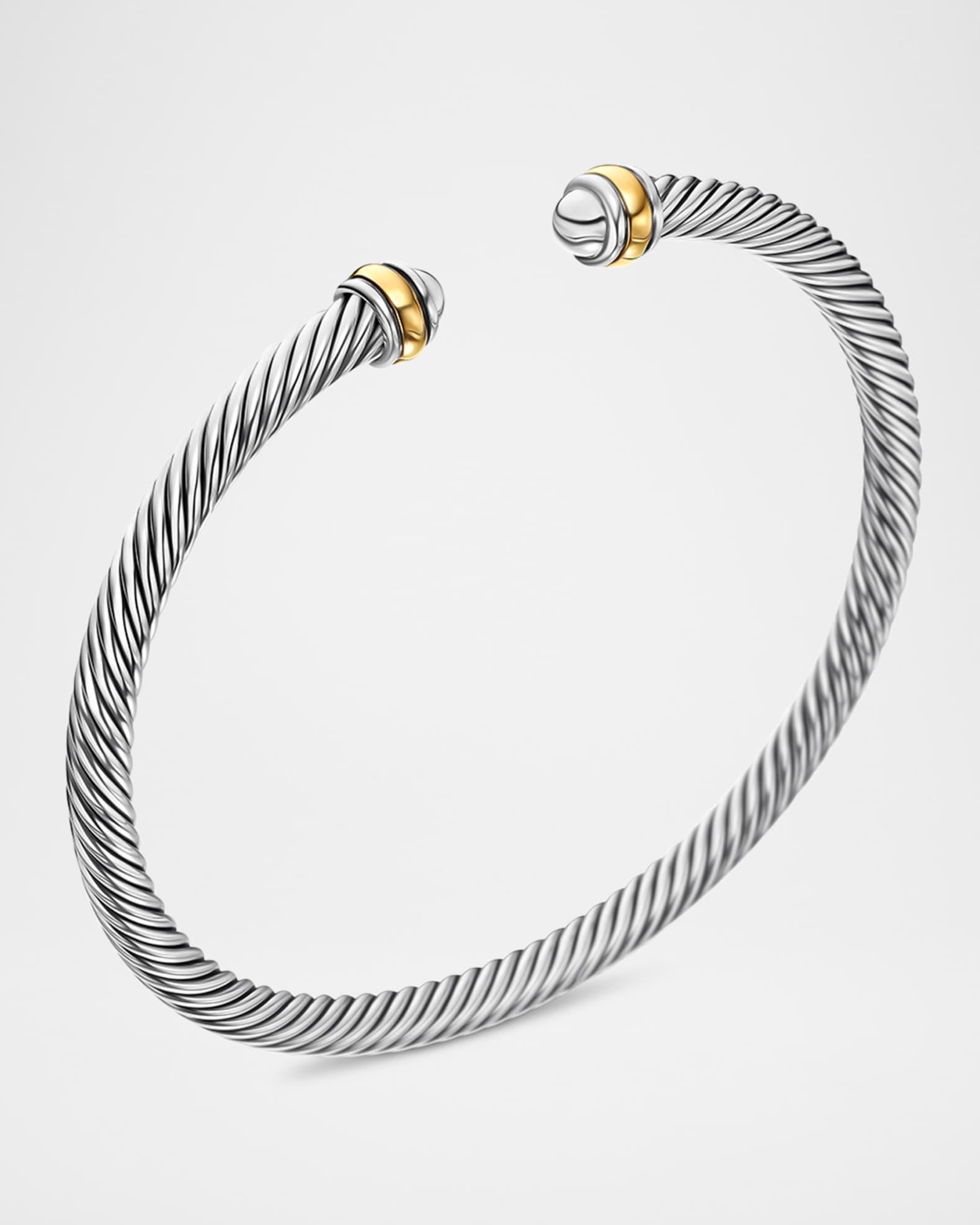 Womens Classic Cable Bracelet in Sterling Silver Product Image