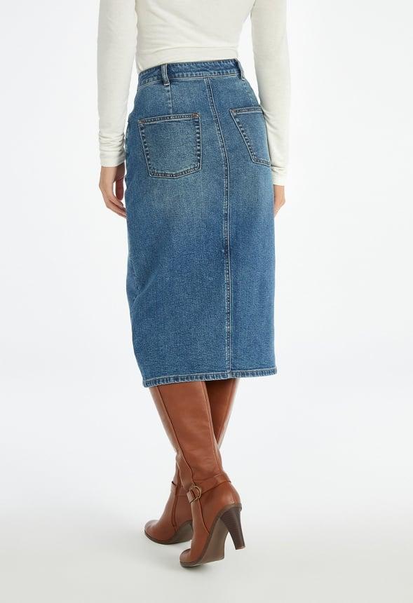 Evan Denim Midi Skirt Product Image