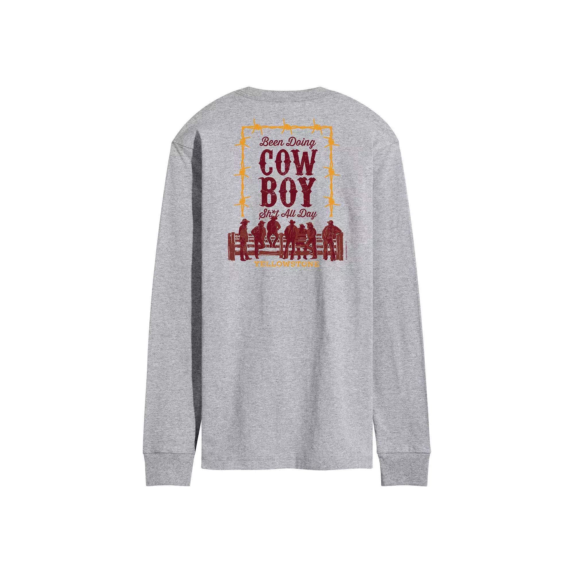Men's Yellowstone Been Doing Cowboy Long Sleeve Graphic Tee,  Product Image
