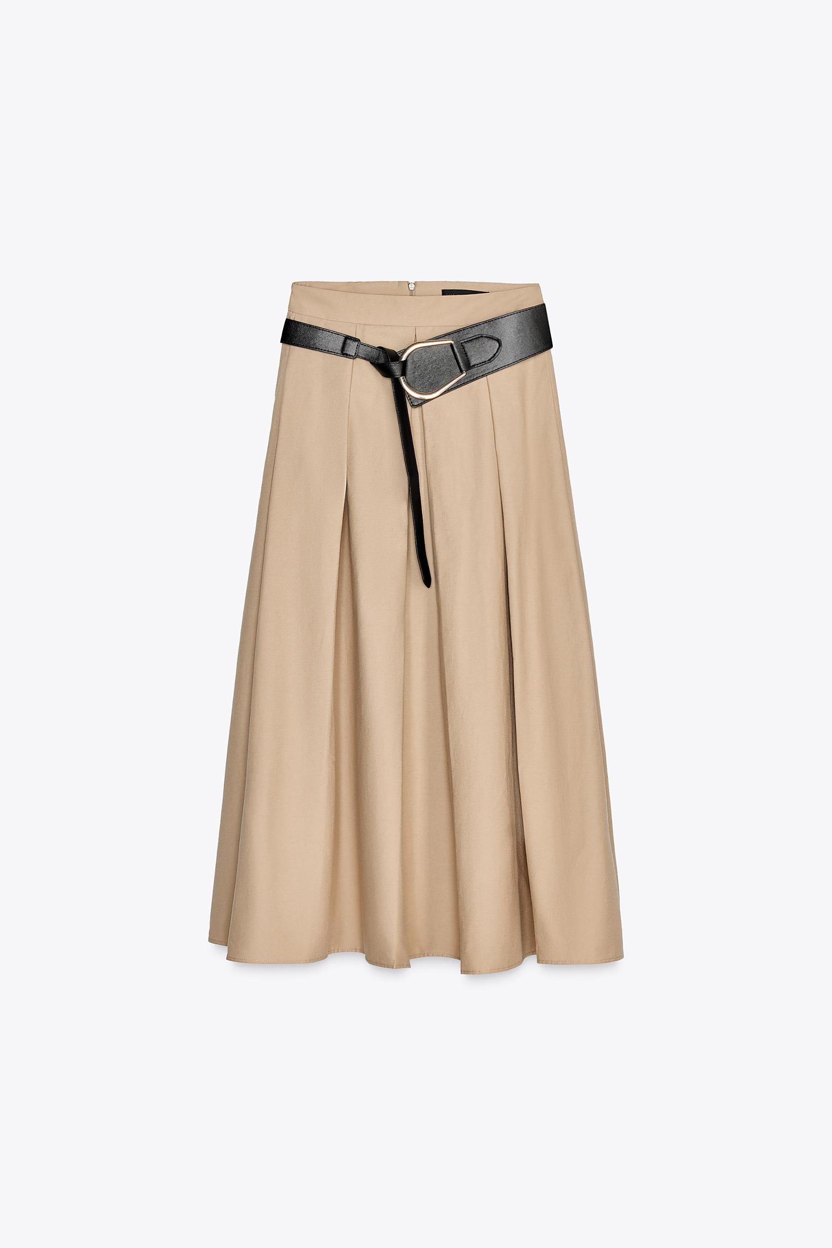 BELTED MIDI SKIRT Product Image