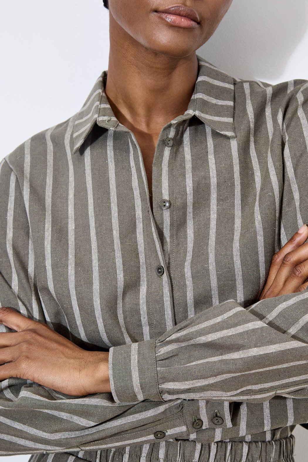 Striped Linen Mix Shirt Product Image