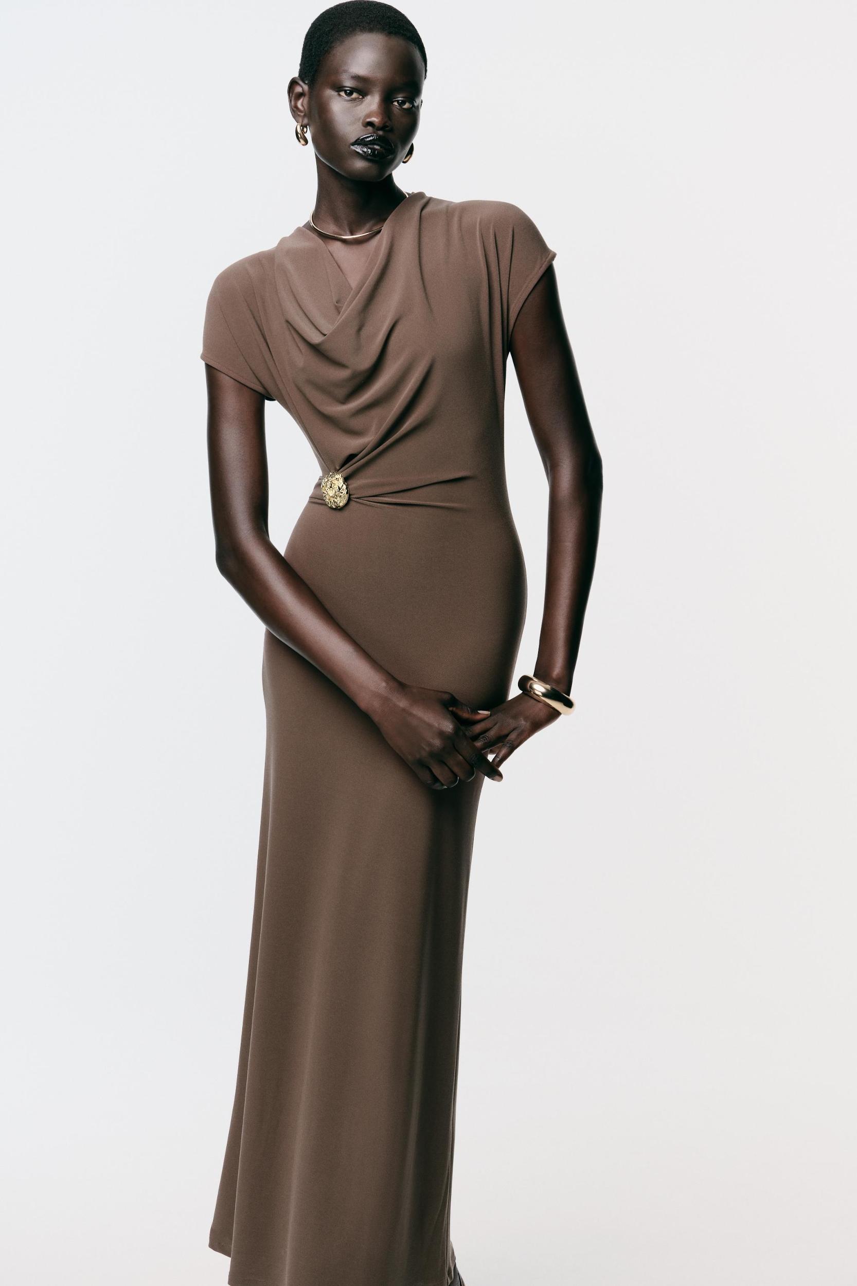 DRAPED DRESS WITH HARDWARE Product Image