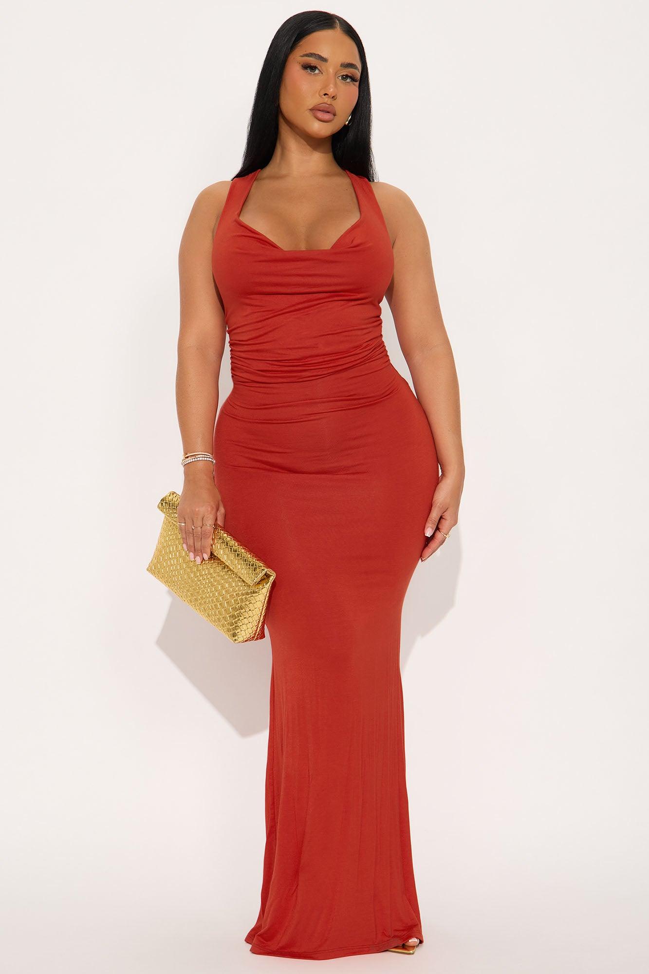 Priscilla Back Hardware Maxi Dress - Rust Product Image