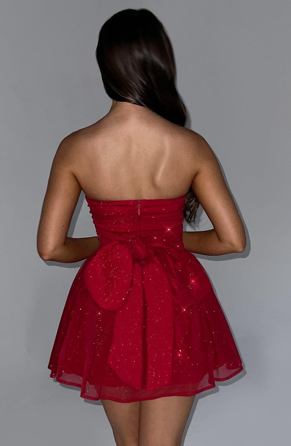 Katrina Mini Dress - Red Sparkle Product Image